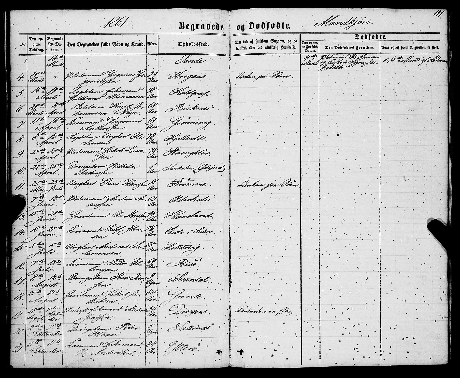 Gulen sokneprestembete, SAB/A-80201/H/Haa/Haaa/L0022: Parish register (official) no. A 22, 1859-1869, p. 197