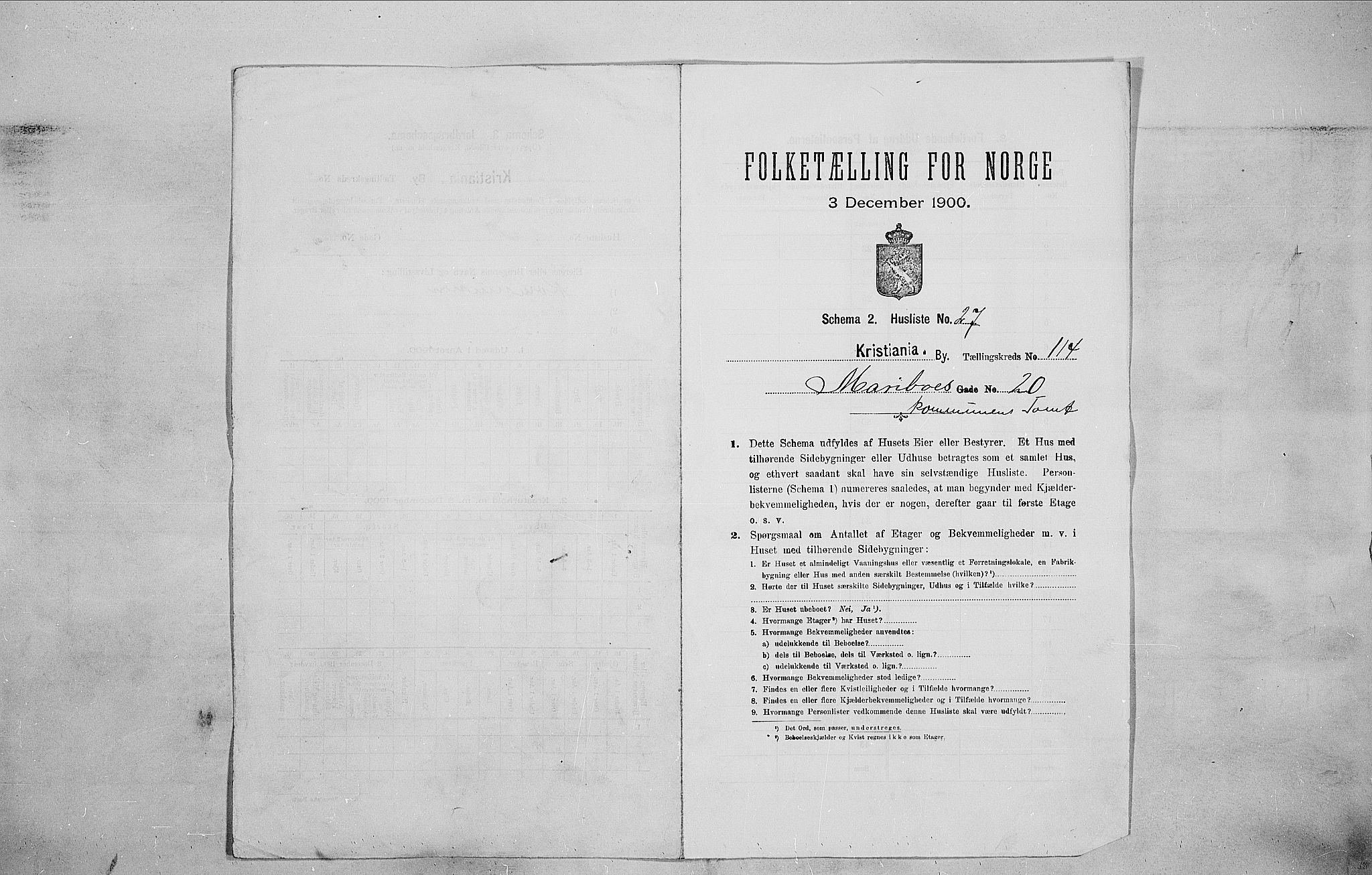 SAO, 1900 census for Kristiania, 1900, p. 55018