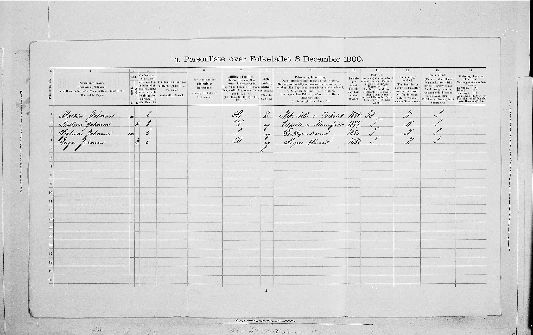 SAO, 1900 census for Kristiania, 1900, p. 72310