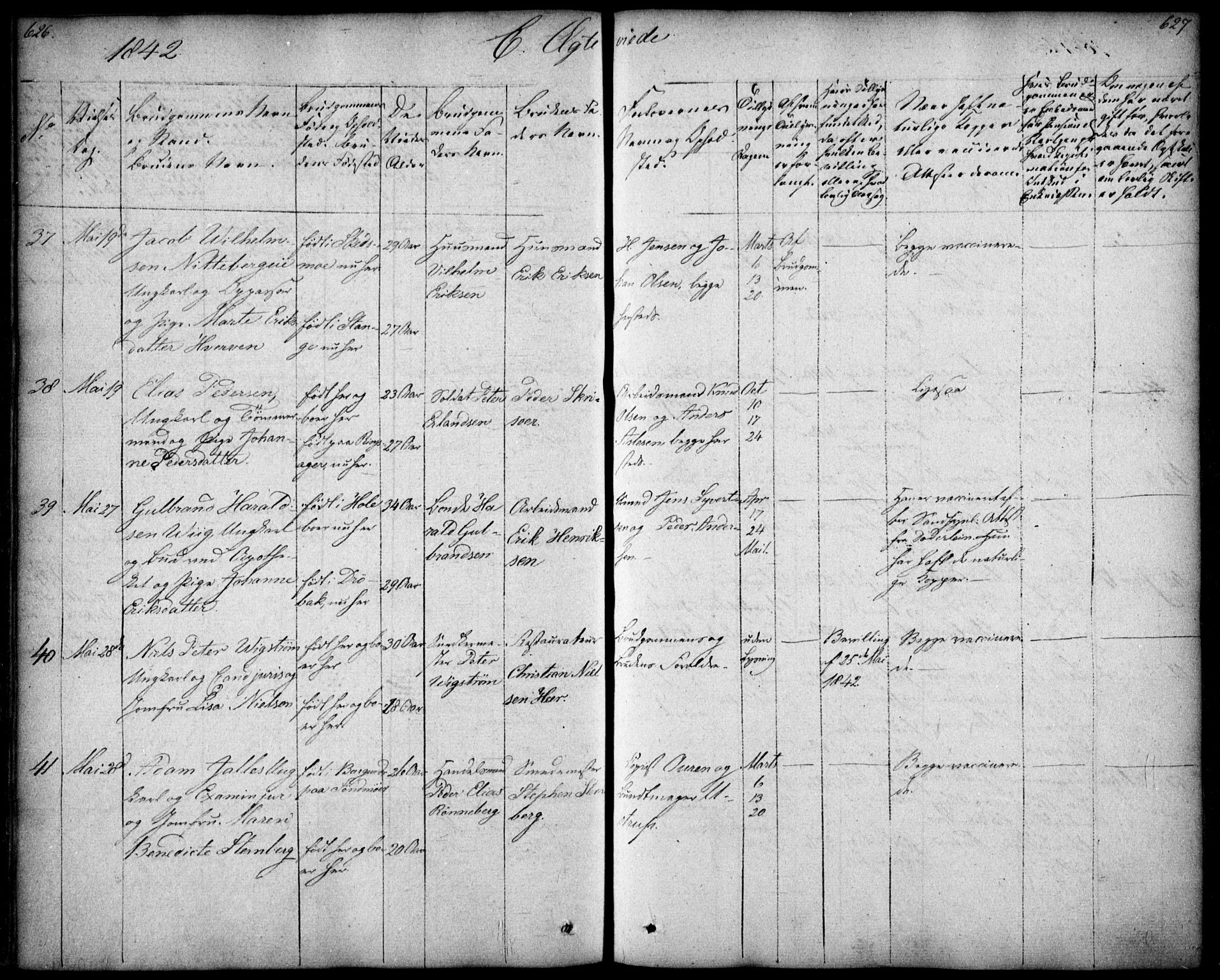 Oslo domkirke Kirkebøker, SAO/A-10752/F/Fa/L0019: Parish register (official) no. 19, 1828-1847, p. 626-627