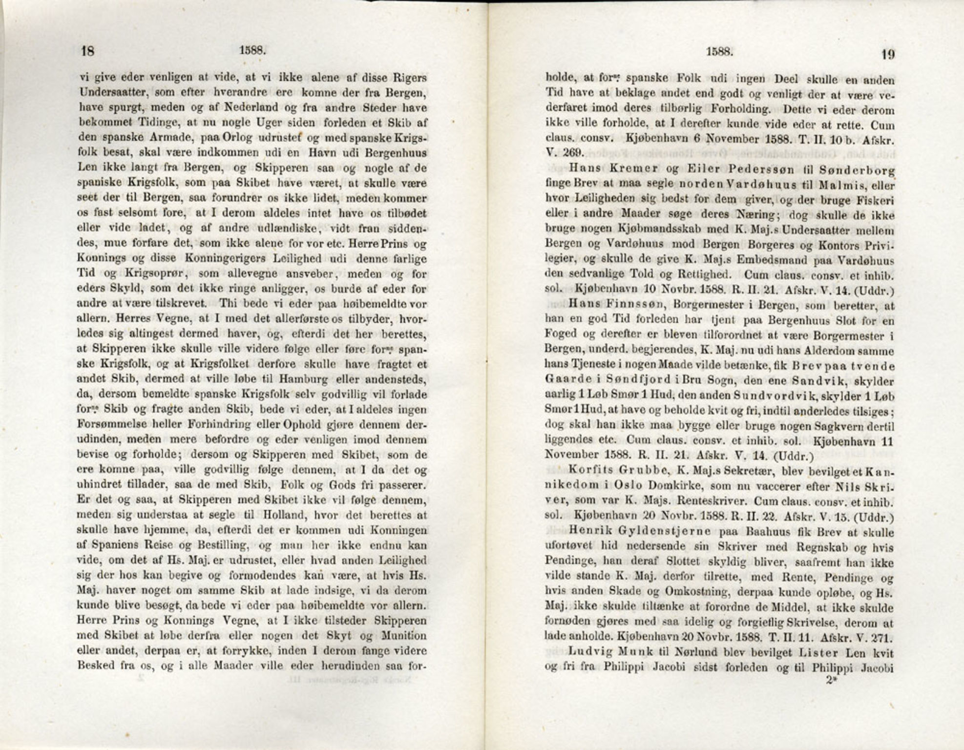 Publikasjoner utgitt av Det Norske Historiske Kildeskriftfond, PUBL/-/-/-: Norske Rigs-Registranter, bind 3, 1588-1602, p. 18-19