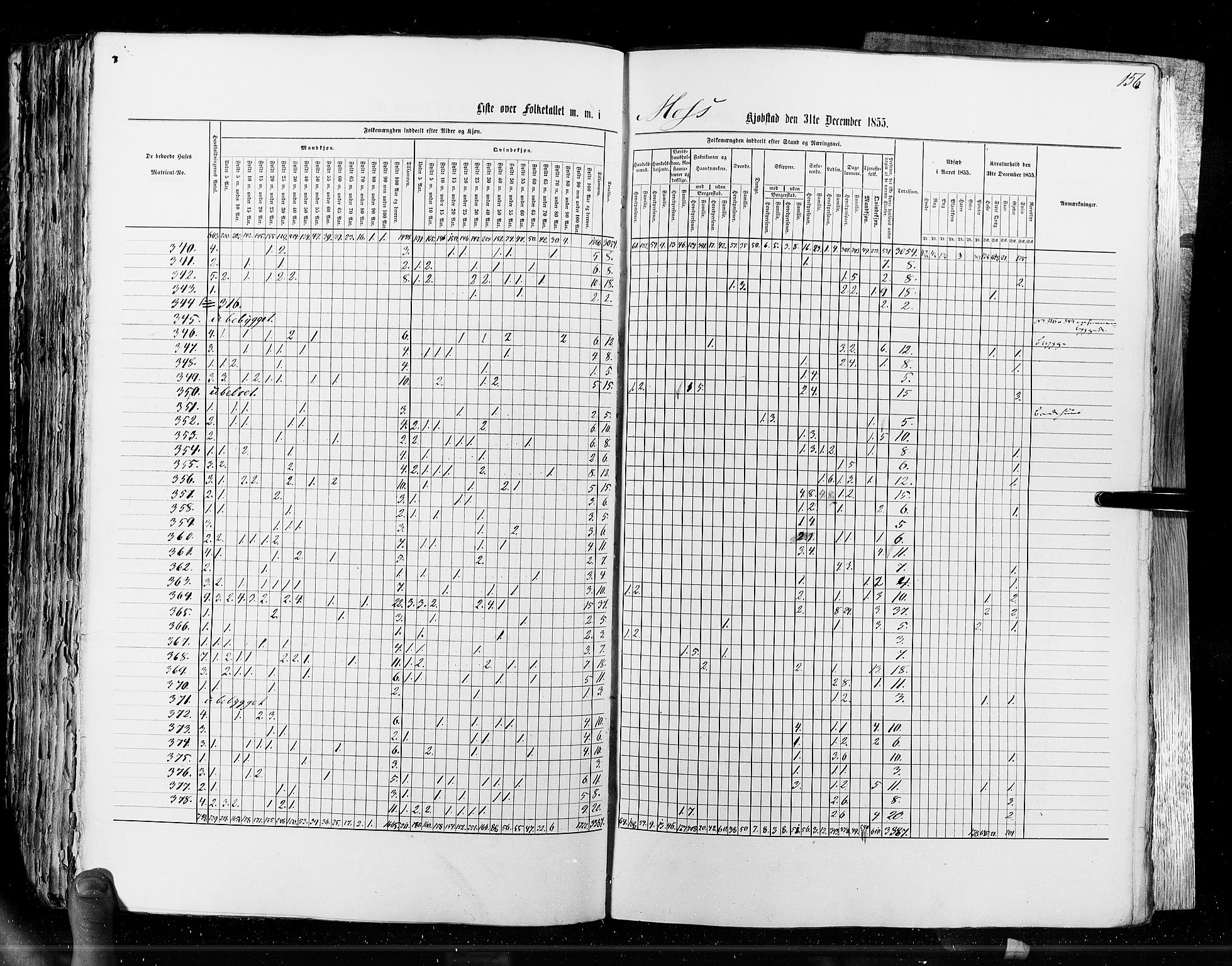 RA, Census 1855, vol. 7: Fredrikshald-Kragerø, 1855, p. 156