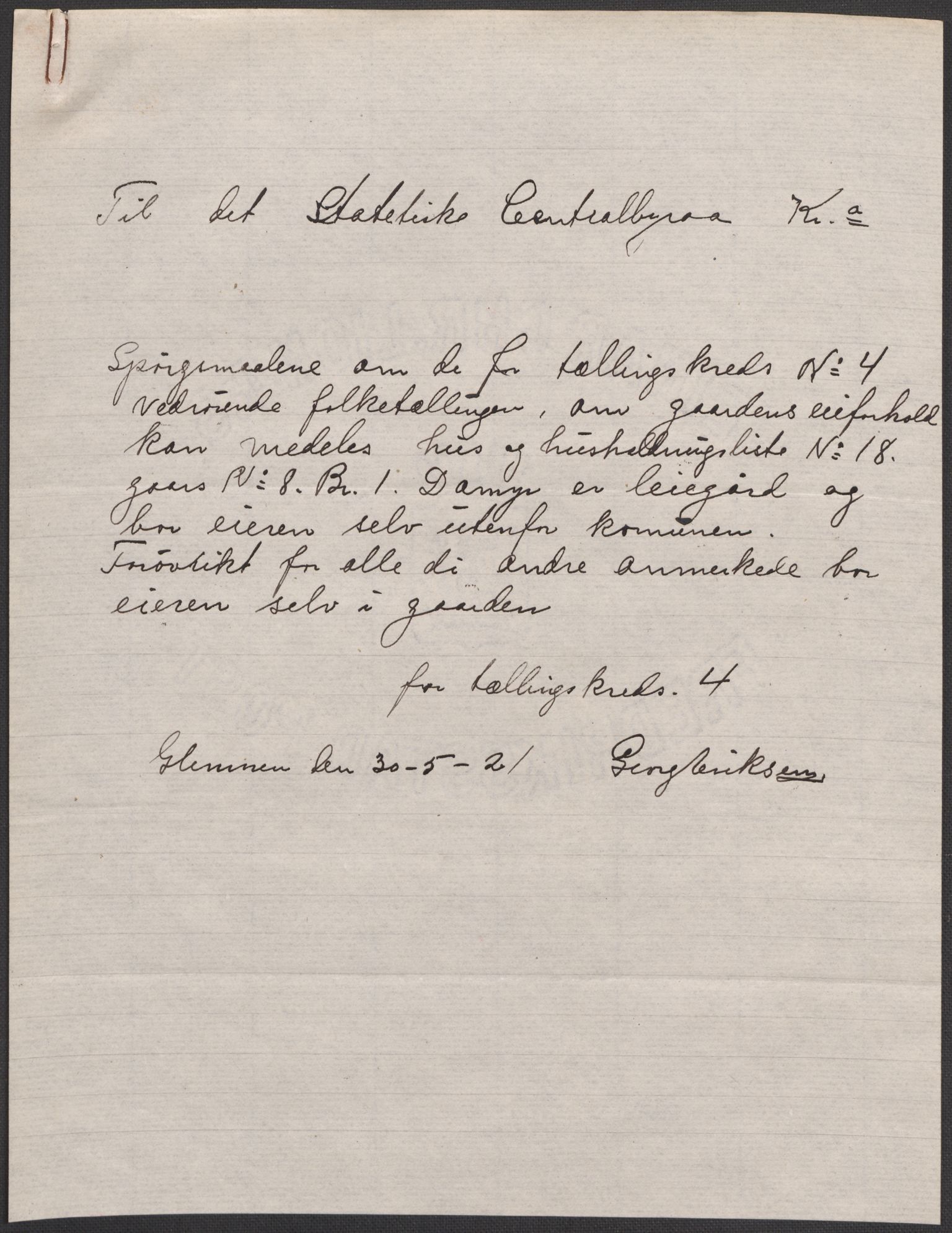 SAO, 1920 census for Glemmen, 1920, p. 31