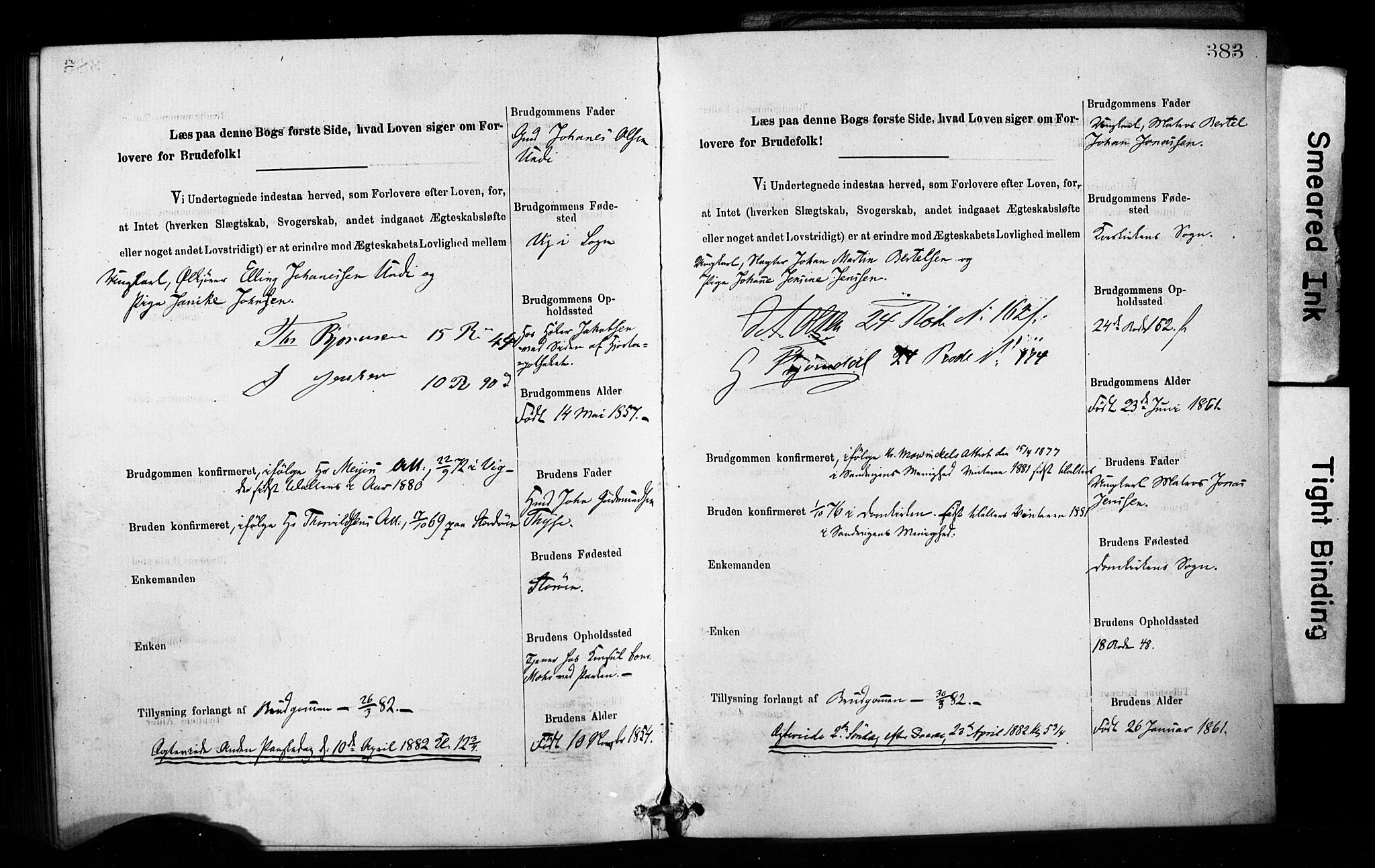 Domkirken sokneprestembete, AV/SAB-A-74801: Best man's statements no. II.5.8, 1876-1882, p. 383