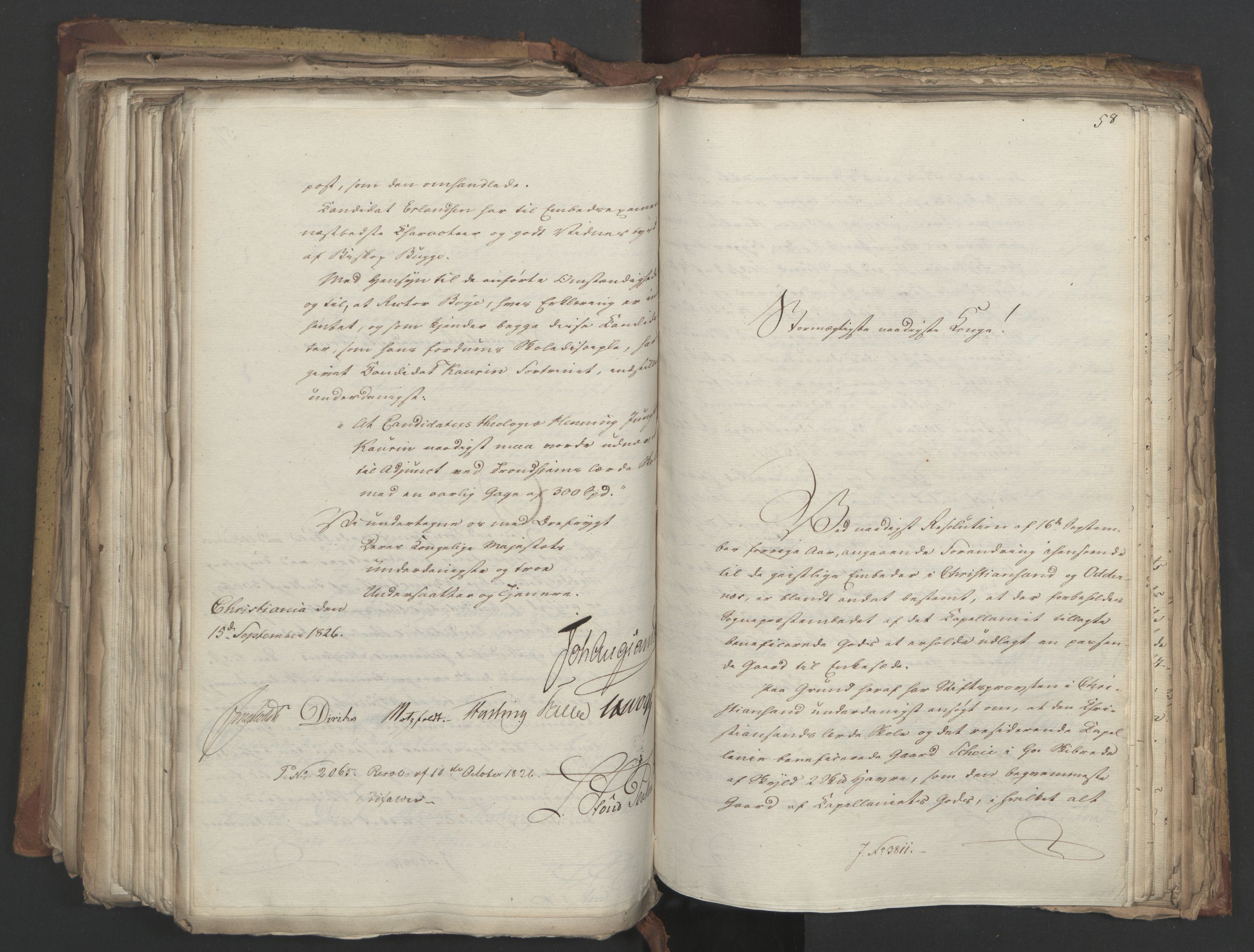 Statsrådsavdelingen i Stockholm, AV/RA-S-1003/D/Da/L0048: Regjeringsinnstillinger nr. 3600-3859, 1826, p. 400