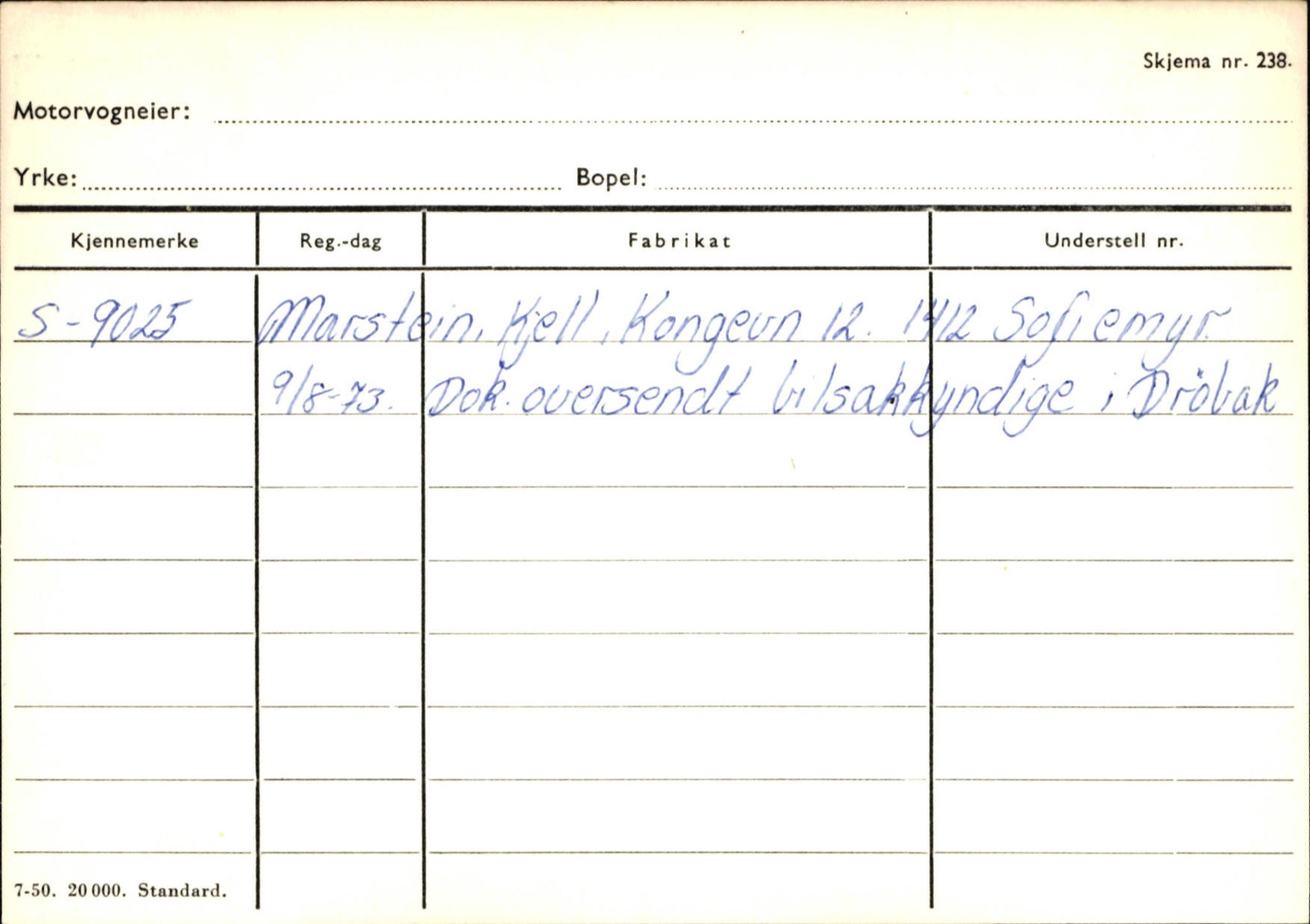 Statens vegvesen, Sogn og Fjordane vegkontor, AV/SAB-A-5301/4/F/L0144: Registerkort Vågsøy A-R, 1945-1975, p. 2243