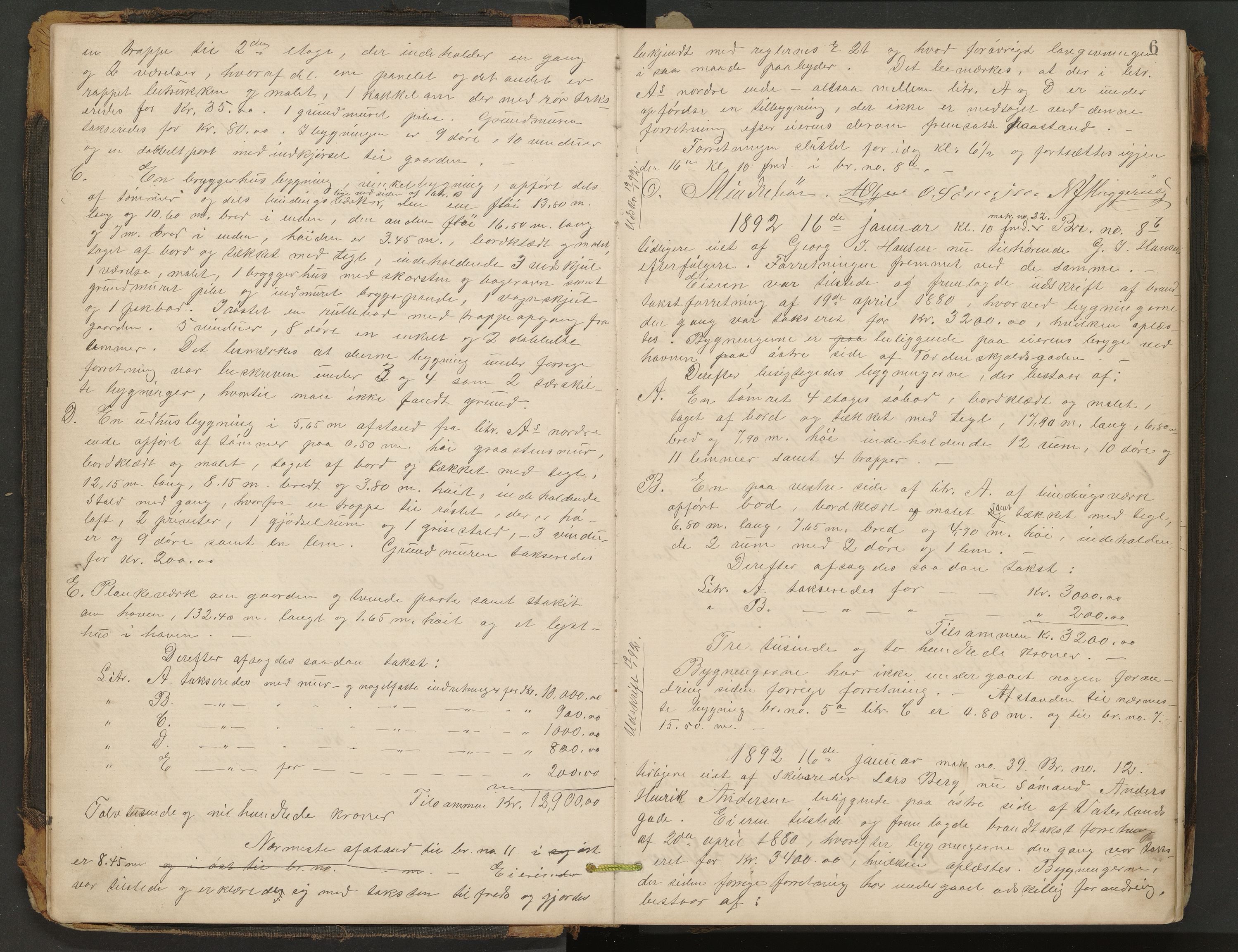 Langesund lensmannskontor, AV/SAKO-A-563/Y/Ya/L0002: Branntakstprotokoll, 1891-1906