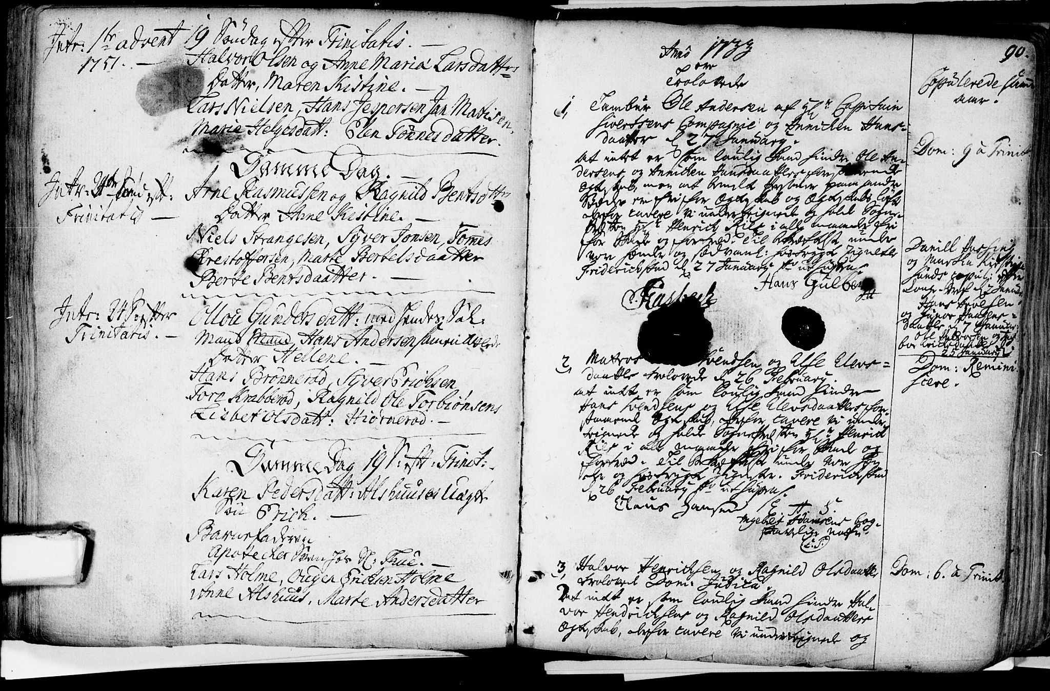 Glemmen prestekontor Kirkebøker, SAO/A-10908/F/Fa/L0001: Parish register (official) no. 1, 1733-1759, p. 90