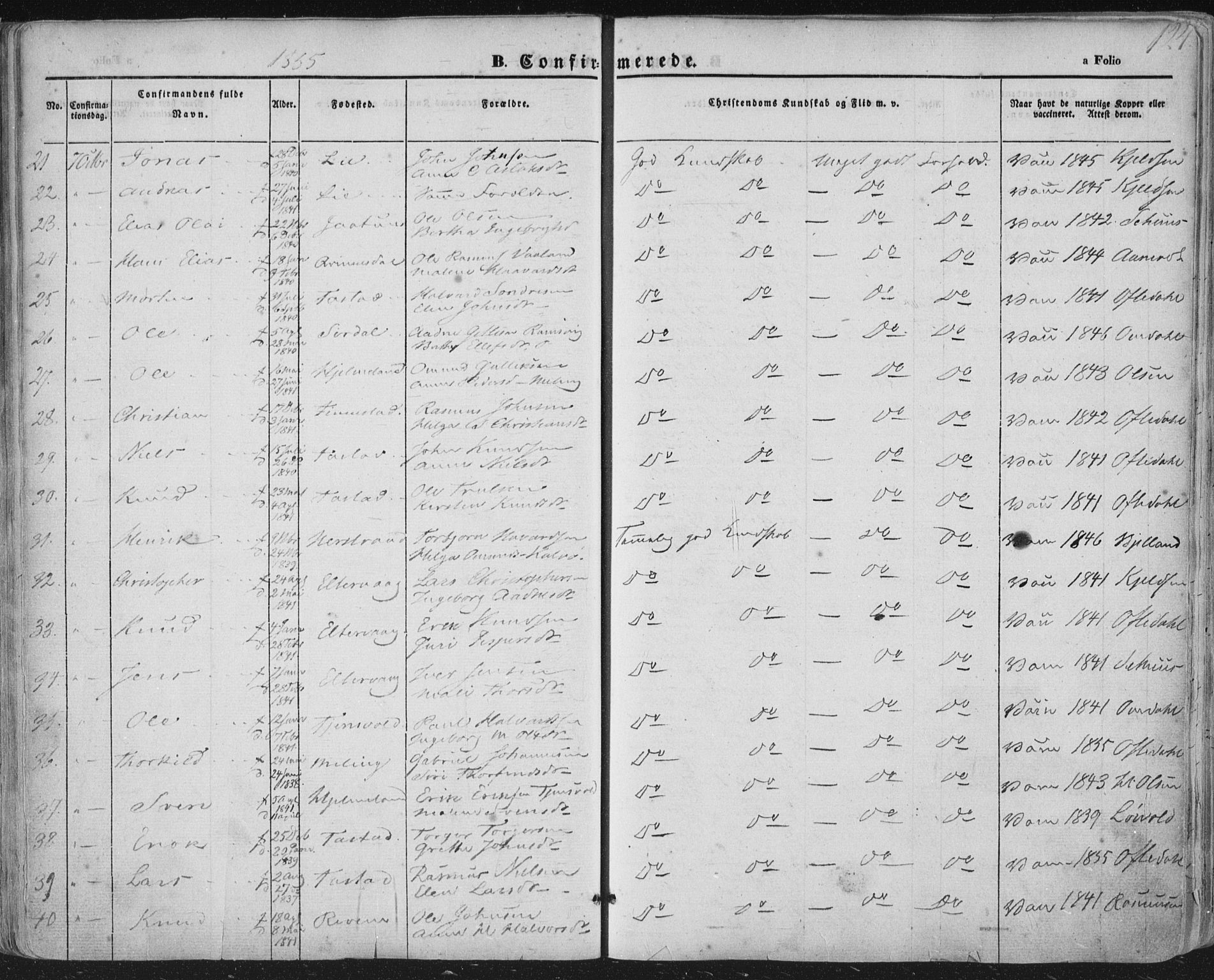 Hetland sokneprestkontor, AV/SAST-A-101826/30/30BA/L0002: Parish register (official) no. A 2, 1849-1869, p. 124