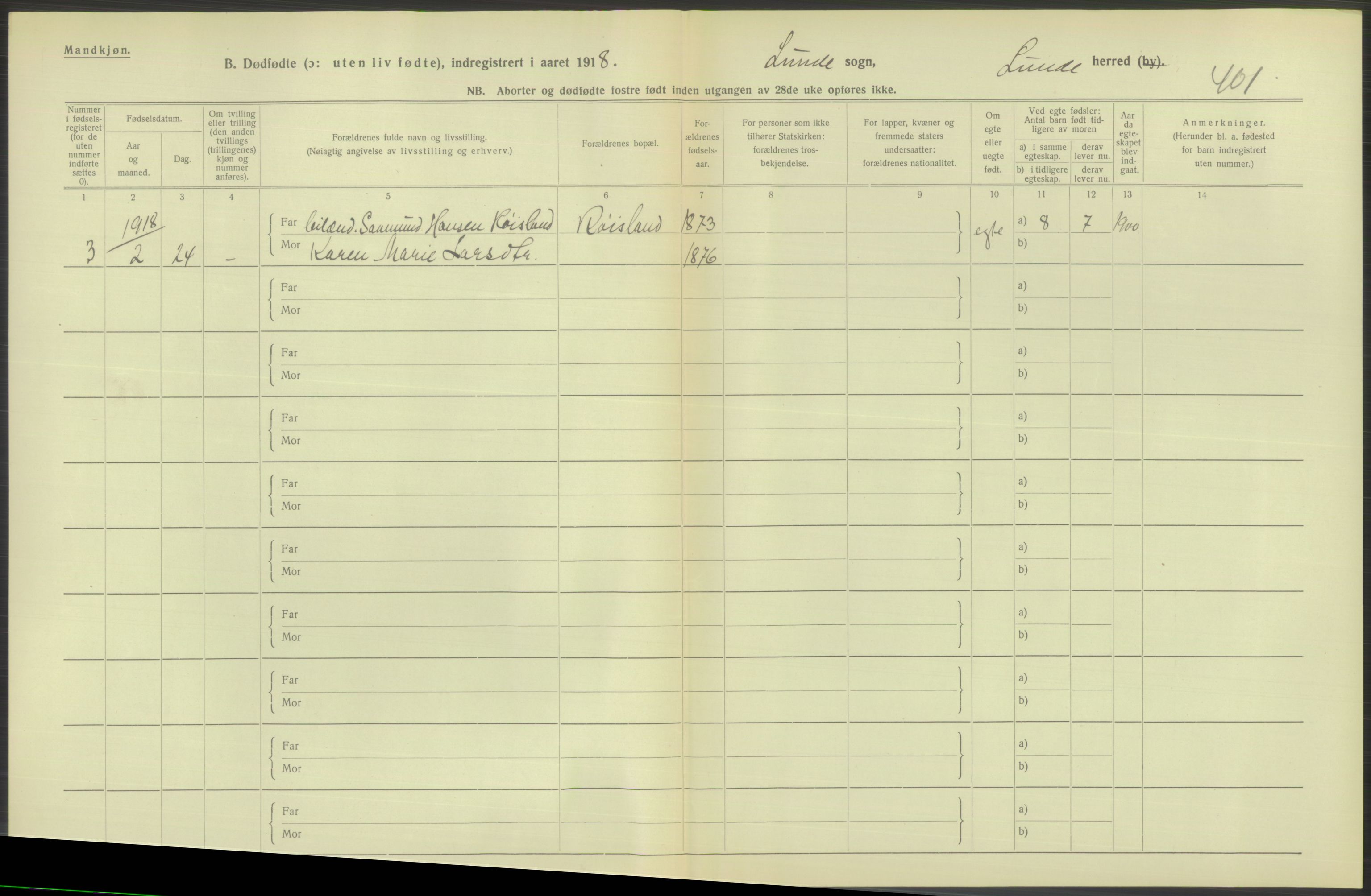 Statistisk sentralbyrå, Sosiodemografiske emner, Befolkning, RA/S-2228/D/Df/Dfb/Dfbh/L0025: Telemark fylke: Gifte, dødfødte. Bygder og byer., 1918, p. 316