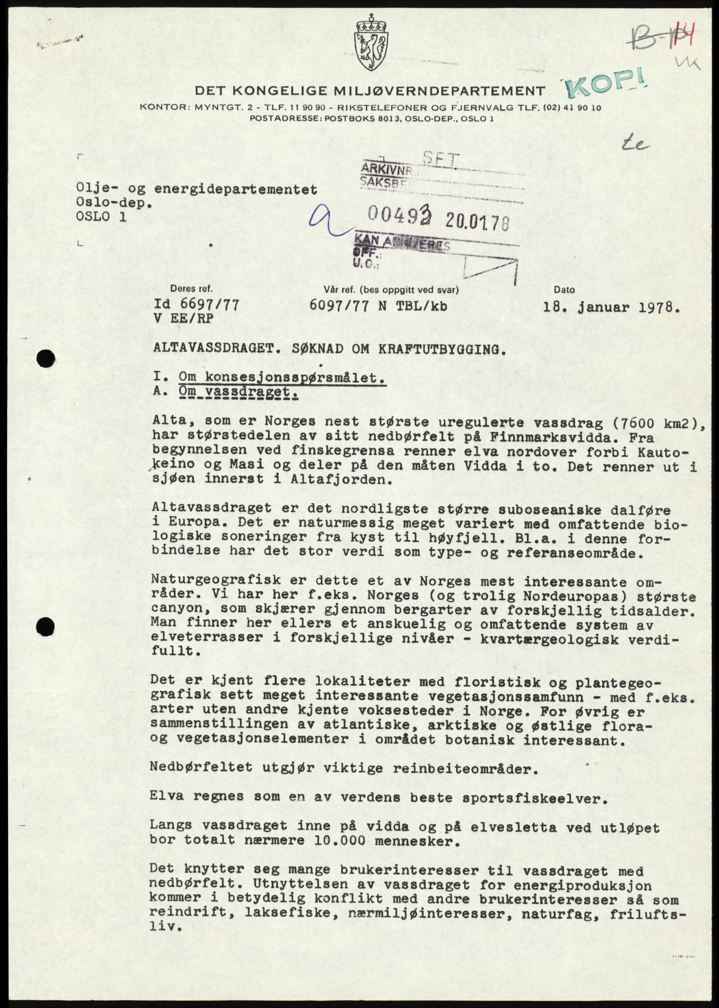 Statens forurensningstilsyn, hovedkontoret, AV/RA-S-4136/1/D/Da/L0559: Konsesjonssaker, 1975-1980, p. 14