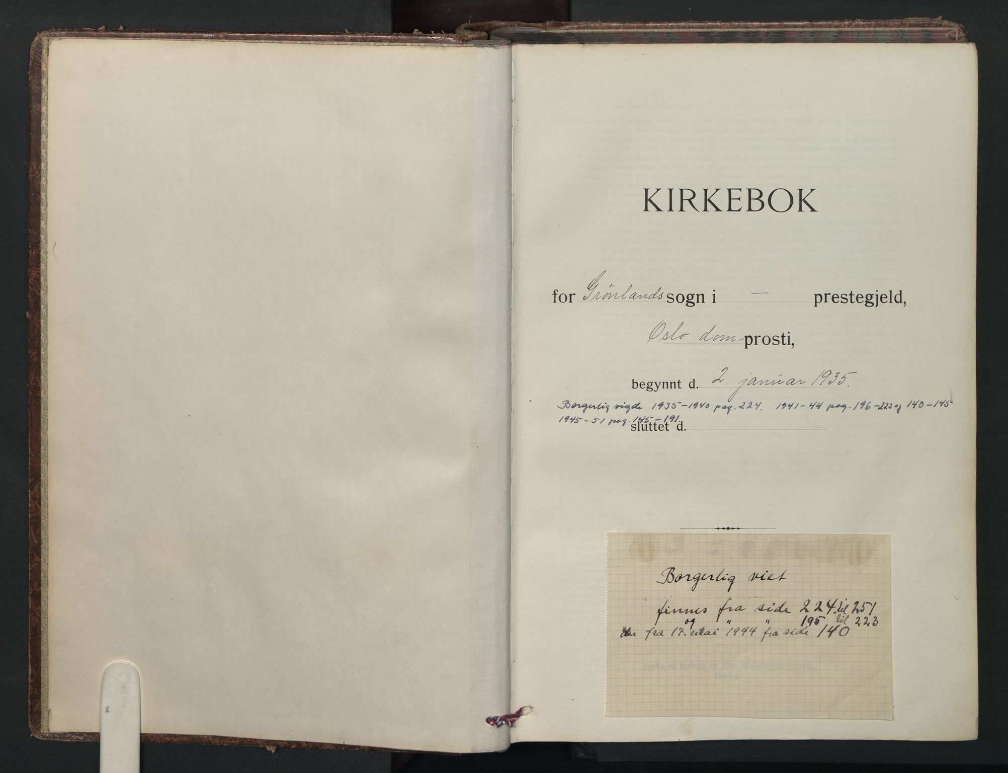 Grønland prestekontor Kirkebøker, SAO/A-10848/F/Fa/L0020: Parish register (official) no. 20, 1935-1946