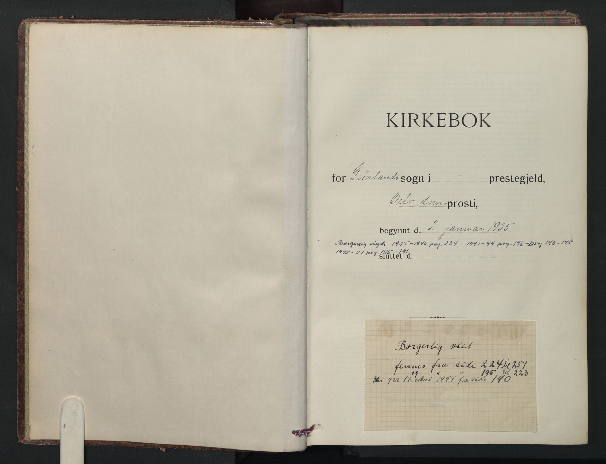 Grønland prestekontor Kirkebøker, AV/SAO-A-10848/F/Fa/L0020: Parish register (official) no. 20, 1935-1946