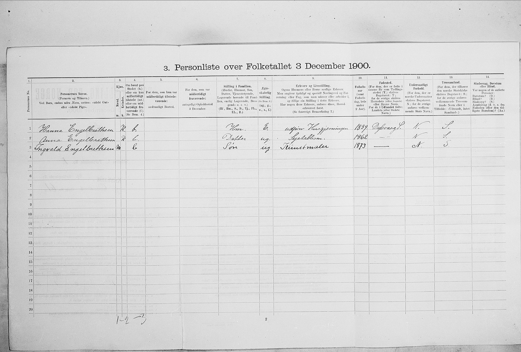 SAO, 1900 census for Kristiania, 1900, p. 69177