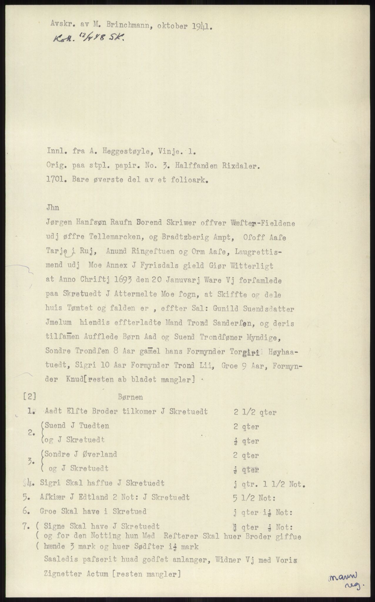 Samlinger til kildeutgivelse, Diplomavskriftsamlingen, RA/EA-4053/H/Ha, p. 3161