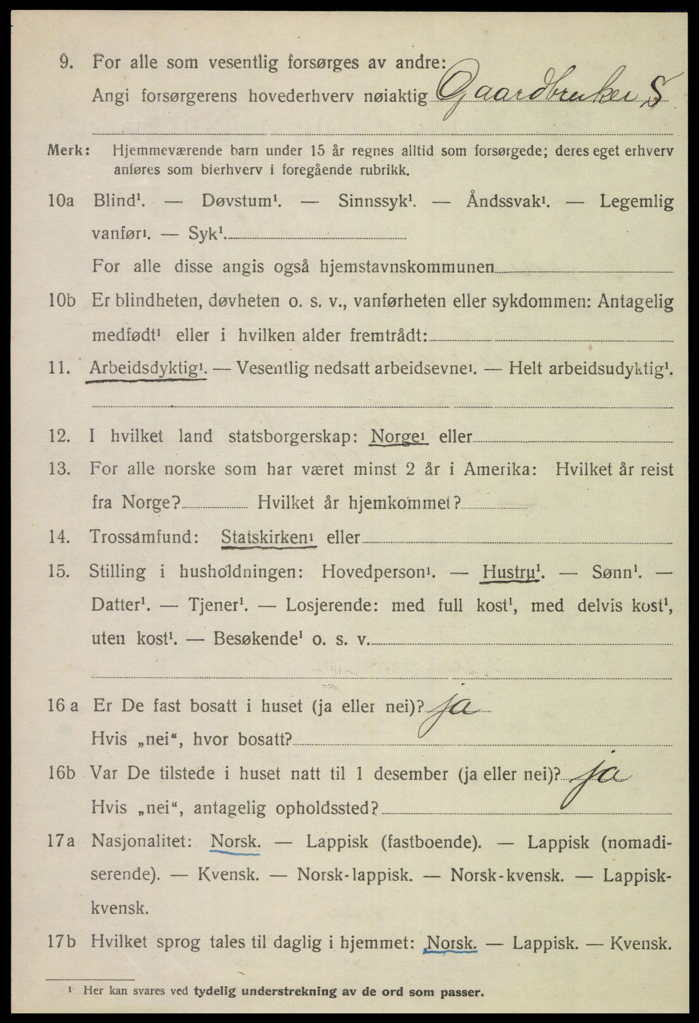 SAT, 1920 census for Gildeskål, 1920, p. 5809