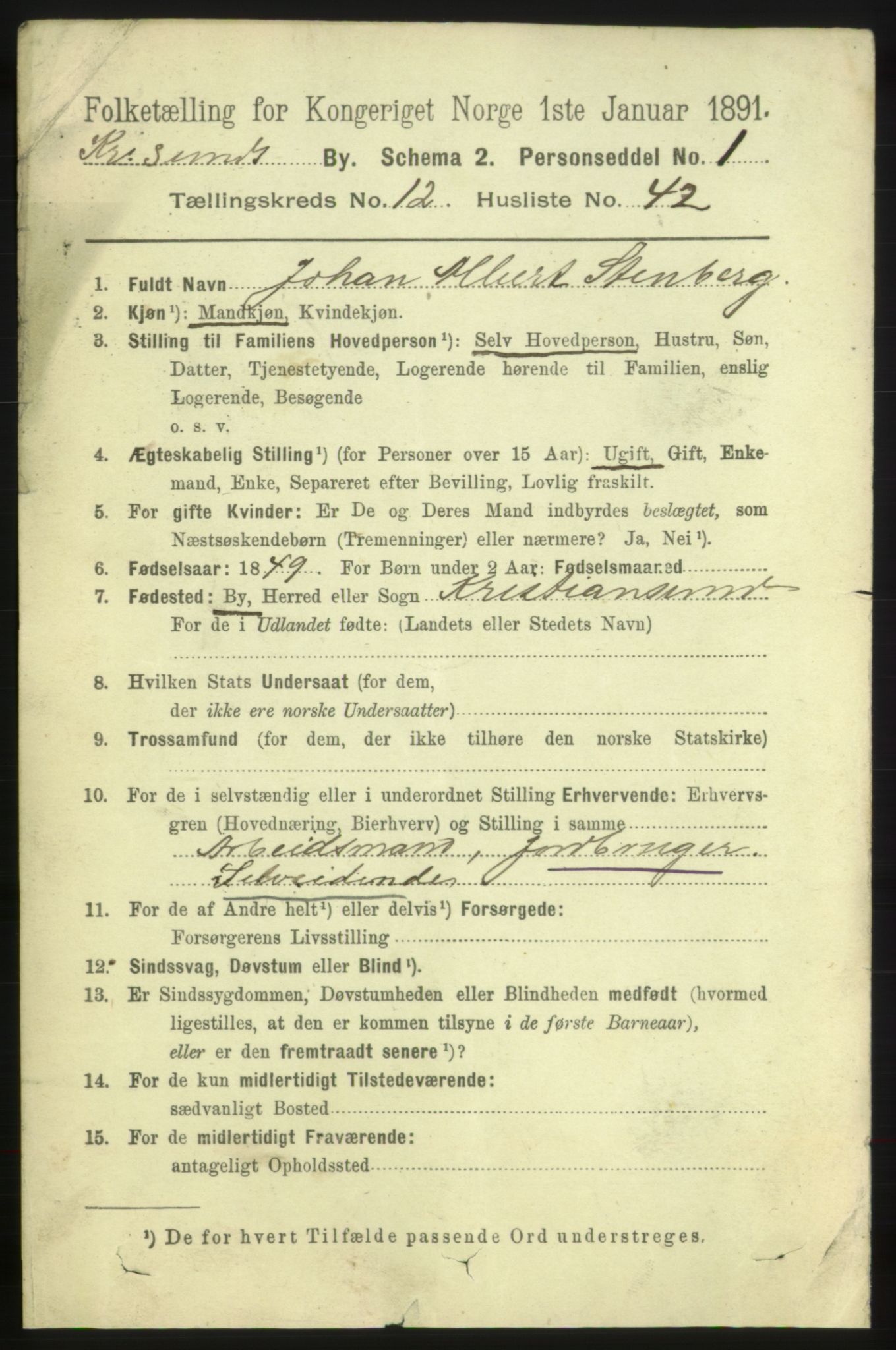 RA, 1891 census for 1503 Kristiansund, 1891, p. 9670