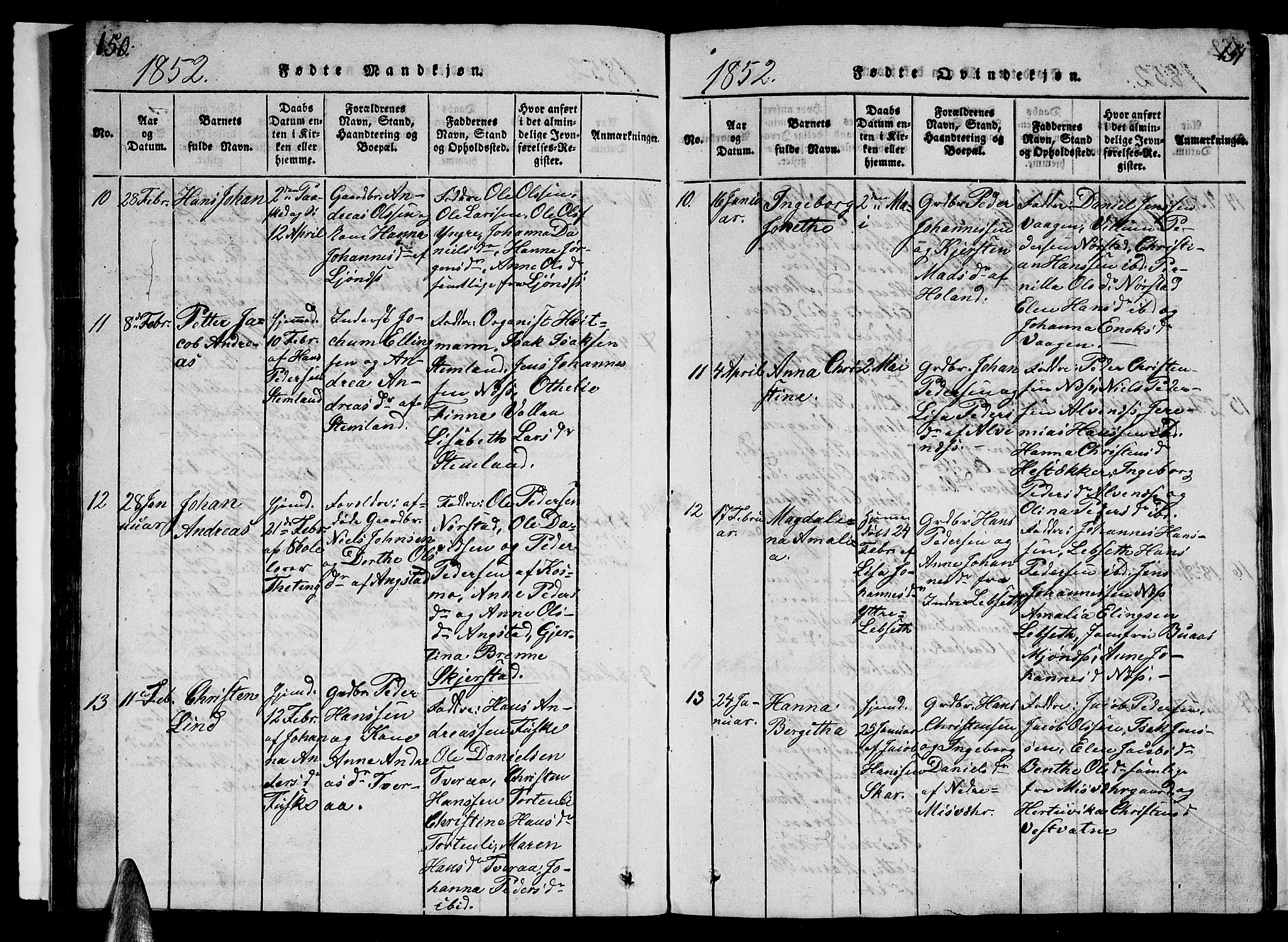 Ministerialprotokoller, klokkerbøker og fødselsregistre - Nordland, AV/SAT-A-1459/852/L0752: Parish register (copy) no. 852C03, 1840-1855, p. 150-151