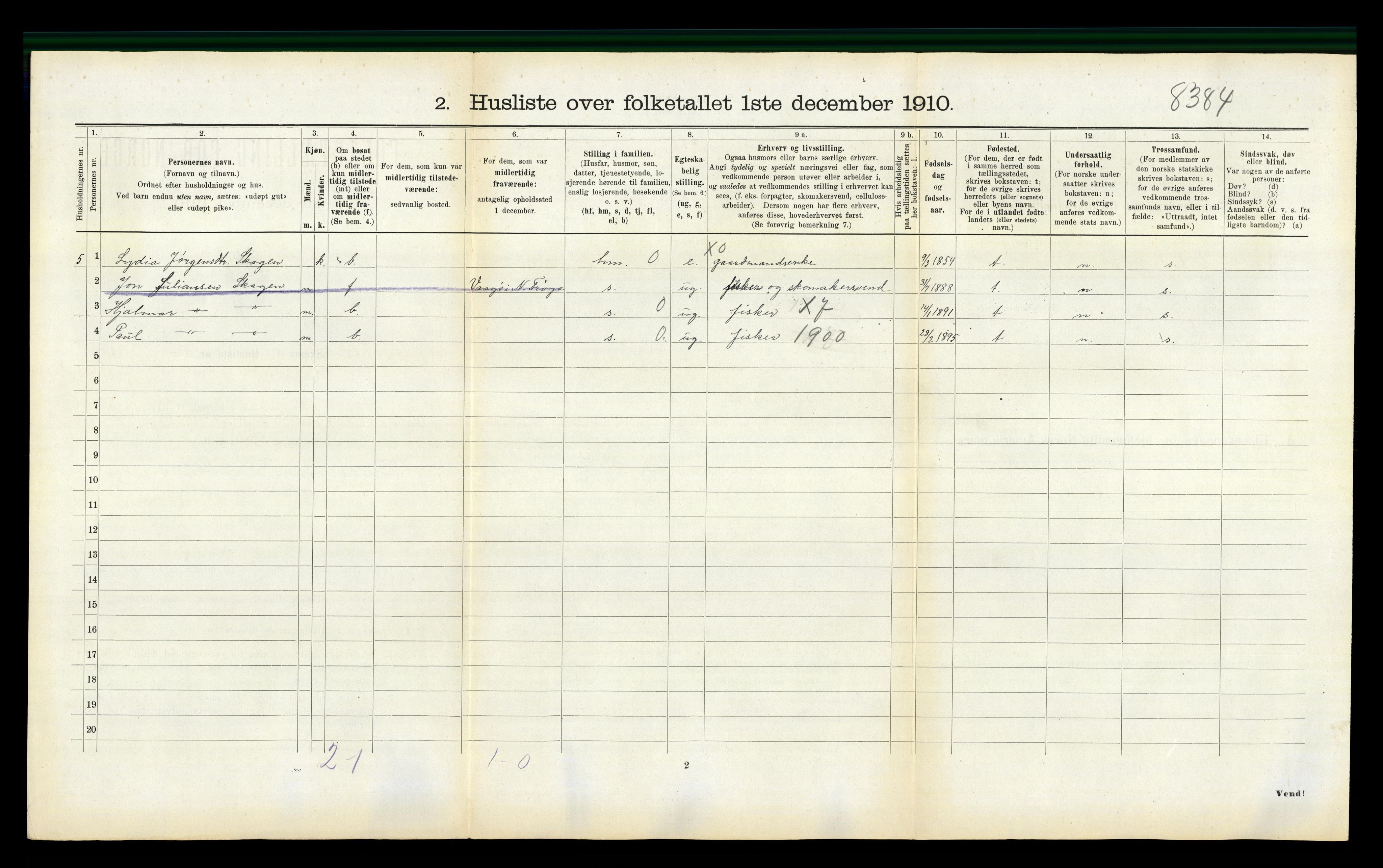 RA, 1910 census for Nord-Frøya, 1910, p. 869