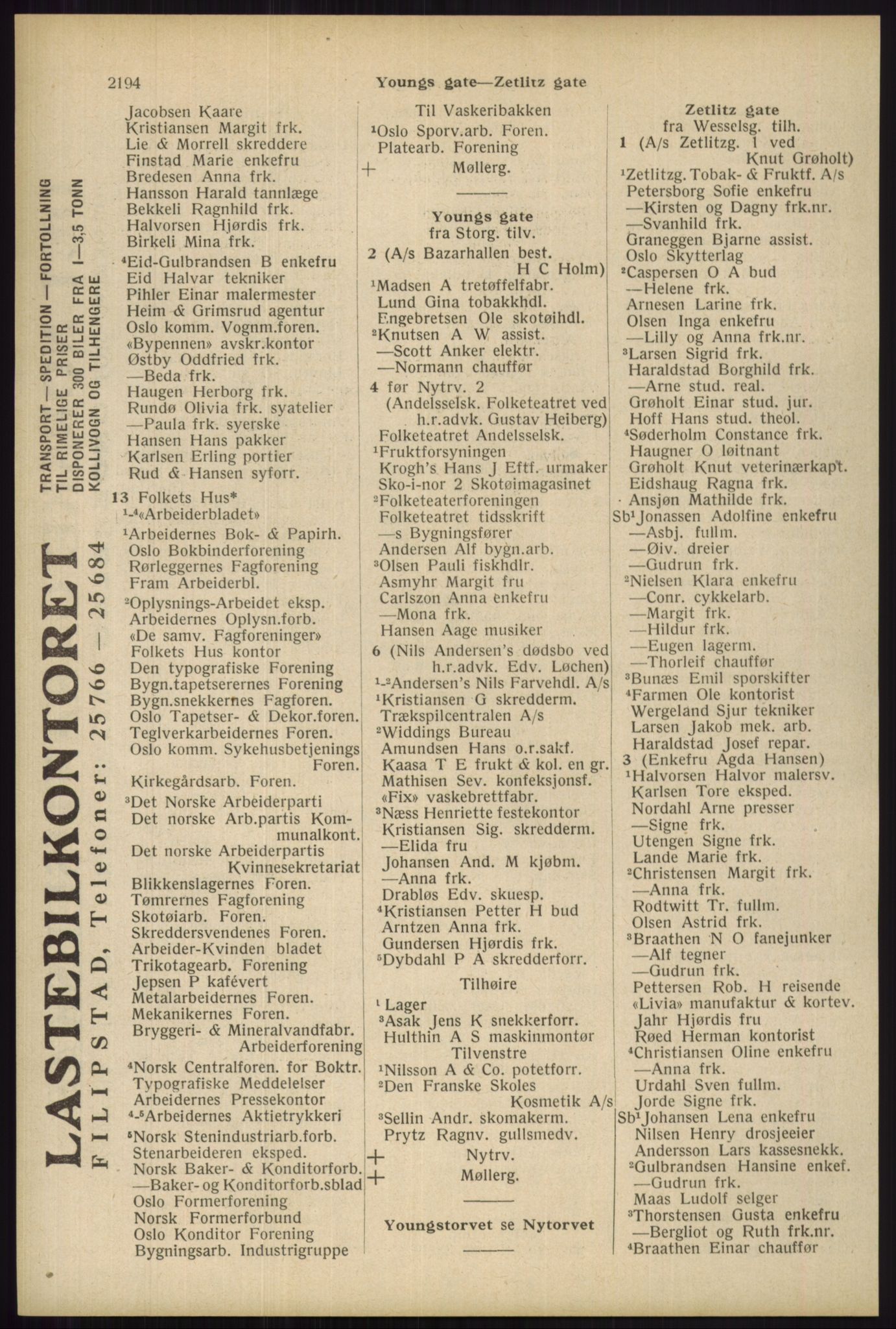 Kristiania/Oslo adressebok, PUBL/-, 1934, p. 2194