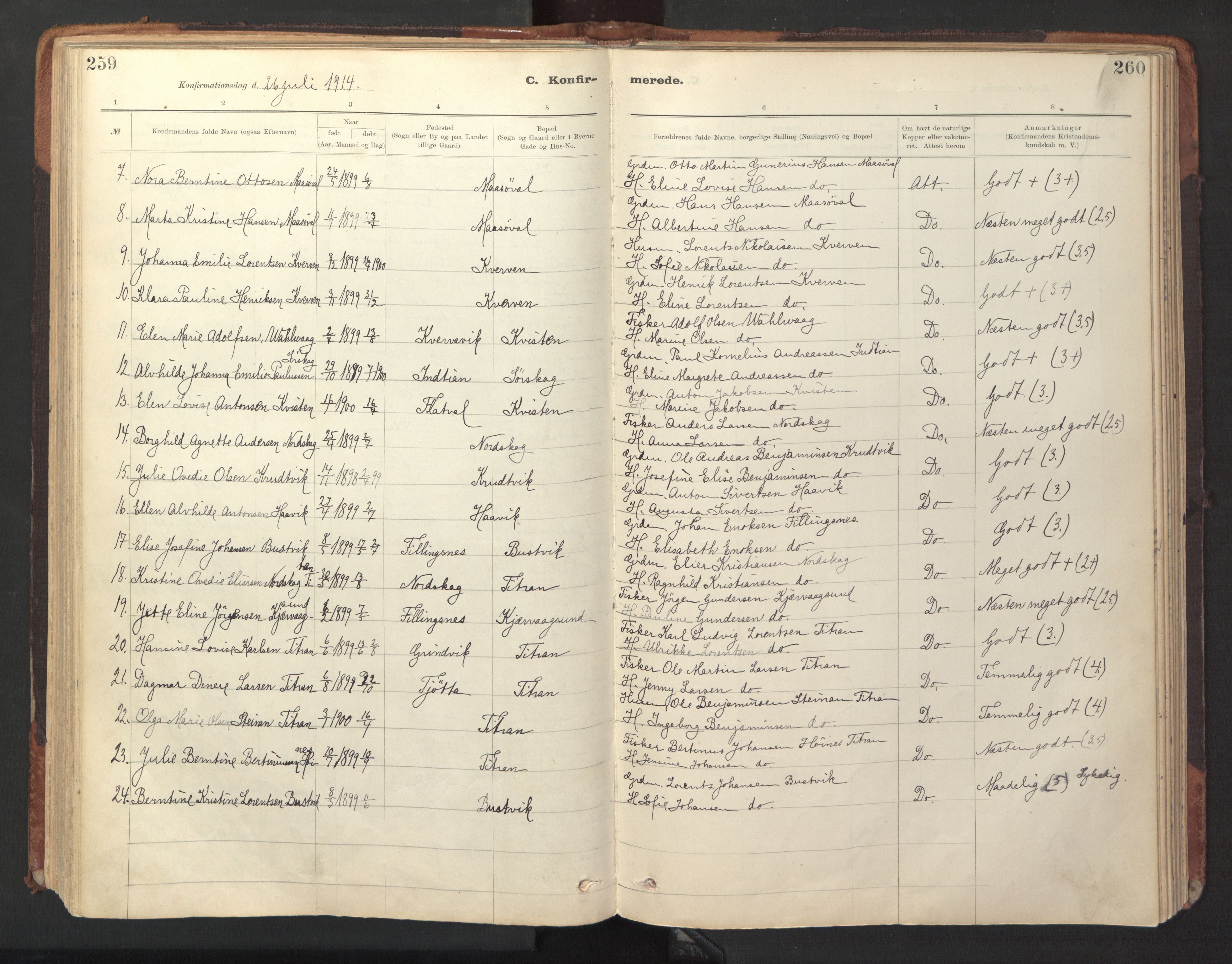 Ministerialprotokoller, klokkerbøker og fødselsregistre - Sør-Trøndelag, AV/SAT-A-1456/641/L0596: Parish register (official) no. 641A02, 1898-1915, p. 259-260