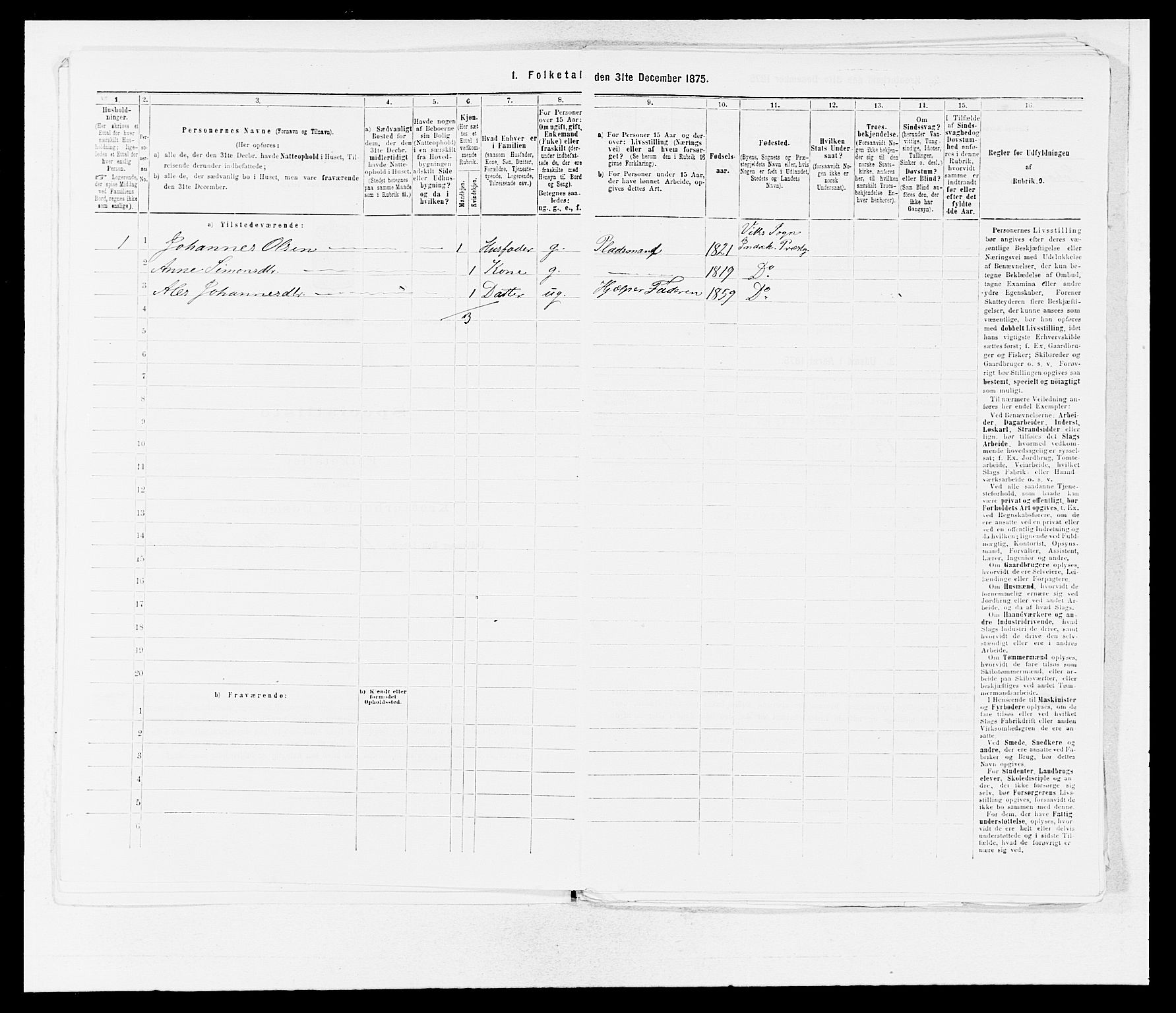 SAB, 1875 census for 1430P Indre Holmedal, 1875, p. 786