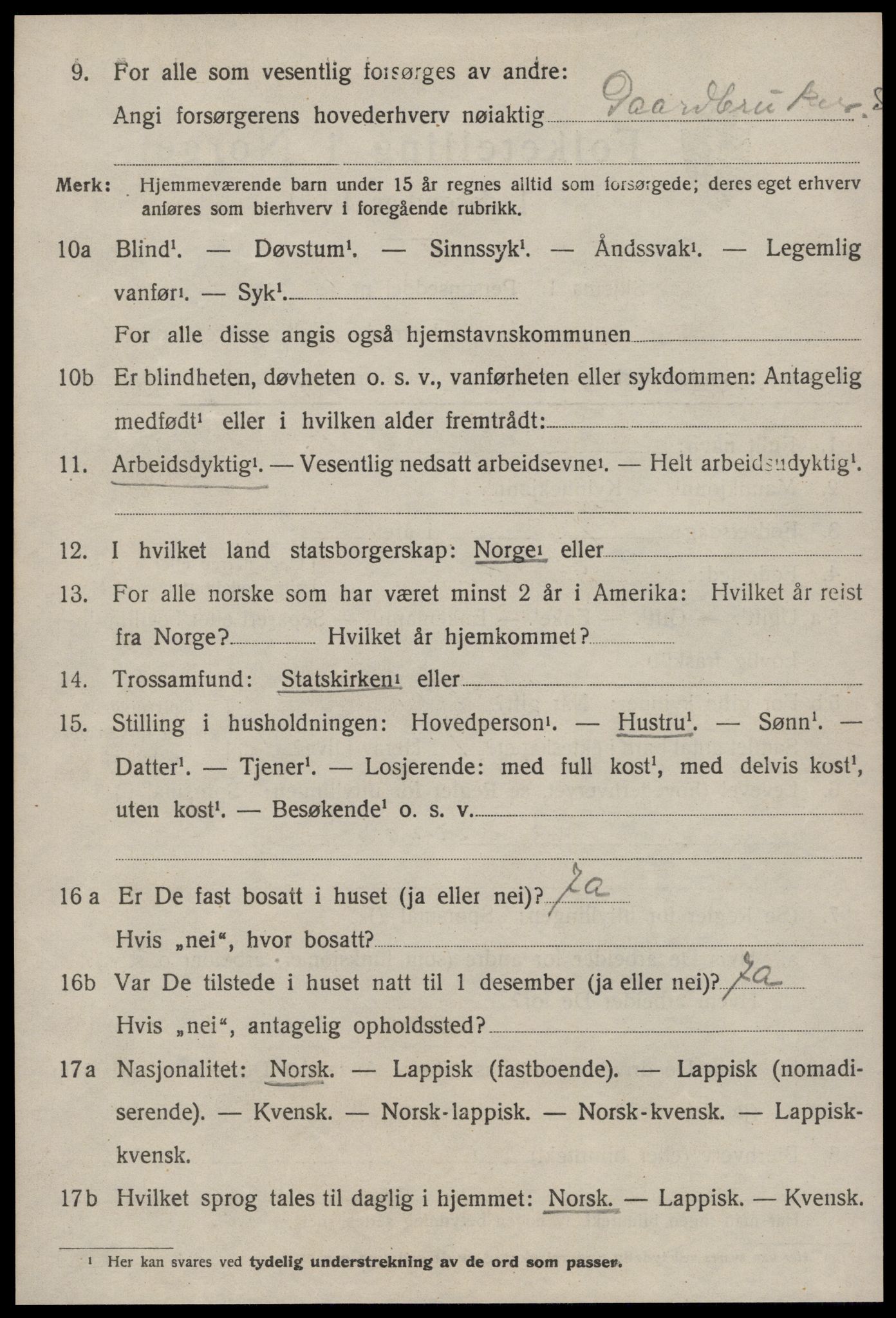 SAT, 1920 census for Malvik, 1920, p. 2571