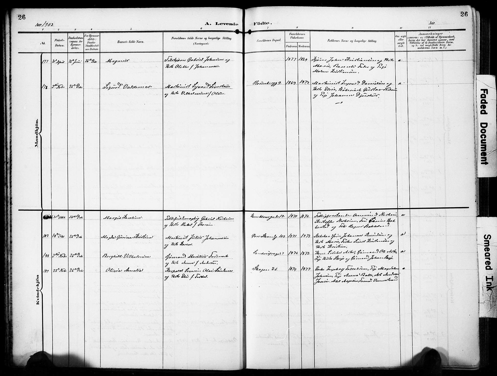 Domkirken sokneprestkontor, AV/SAST-A-101812/001/30/30BB/L0018: Parish register (copy) no. B 18, 1903-1915, p. 26