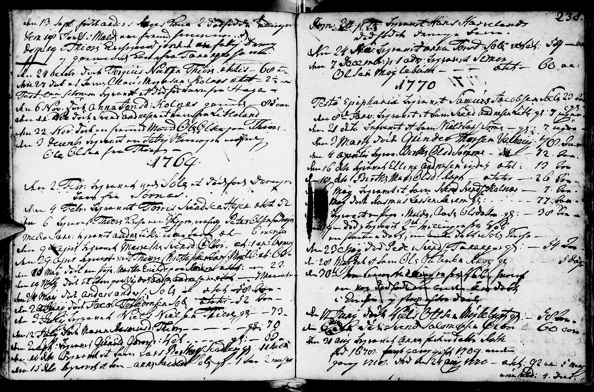 Håland sokneprestkontor, AV/SAST-A-101802/001/30BA/L0002: Parish register (official) no. A 2, 1722-1794, p. 238