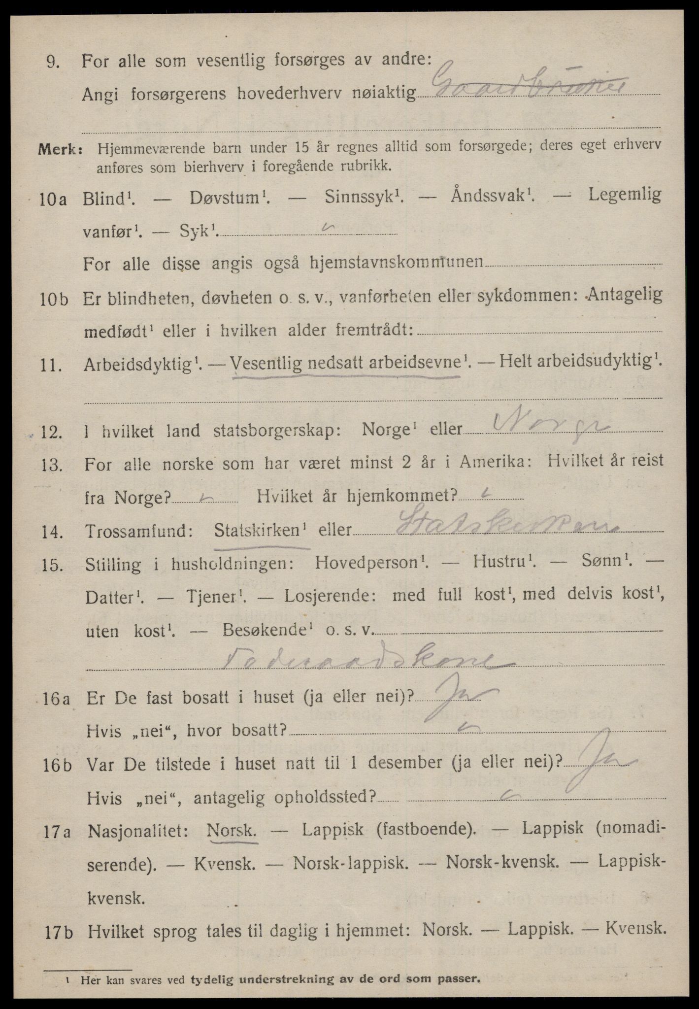 SAT, 1920 census for Ålen, 1920, p. 4057