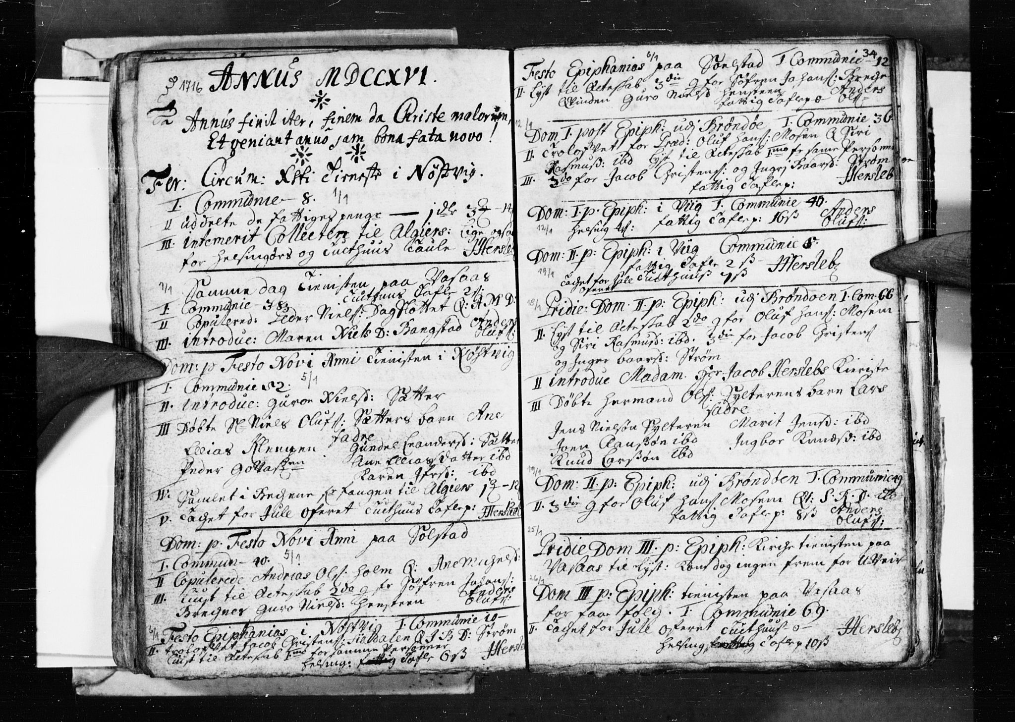 Ministerialprotokoller, klokkerbøker og fødselsregistre - Nordland, AV/SAT-A-1459/813/L0193: Parish register (official) no. 813A03, 1714-1724, p. 34