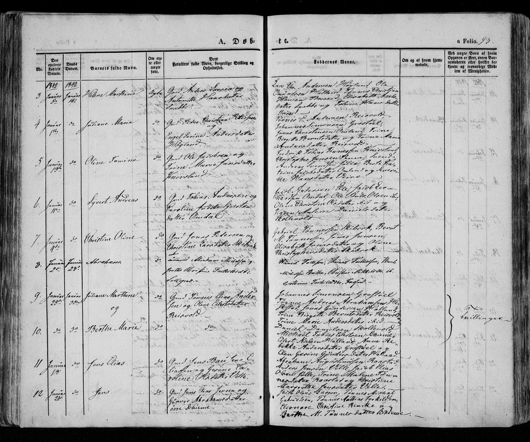 Lista sokneprestkontor, AV/SAK-1111-0027/F/Fa/L0009: Parish register (official) no. A 9, 1835-1846, p. 93