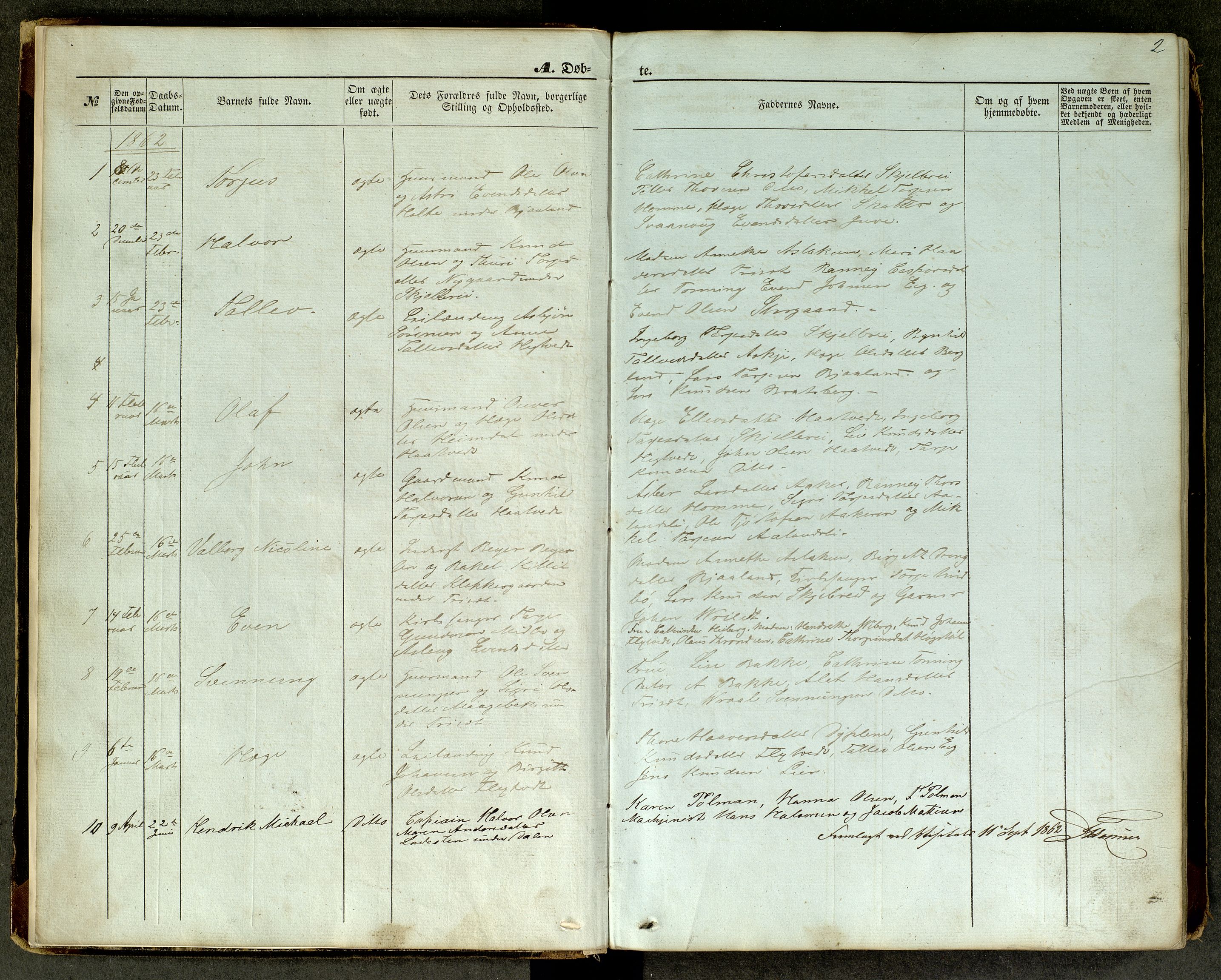Lårdal kirkebøker, SAKO/A-284/G/Ga/L0002: Parish register (copy) no. I 2, 1861-1890, p. 2
