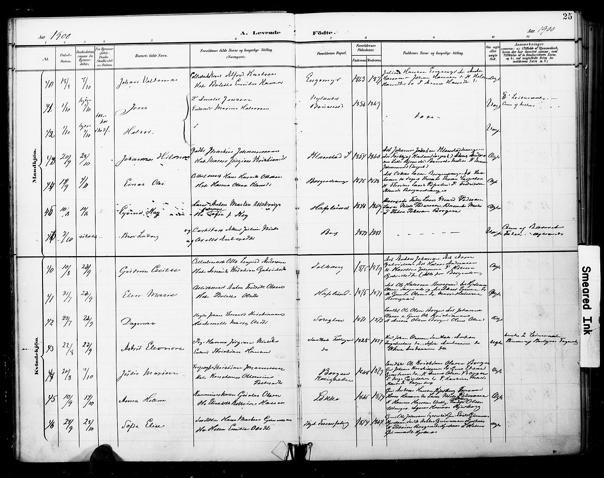 Skjeberg prestekontor Kirkebøker, SAO/A-10923/F/Fa/L0010: Parish register (official) no. I 10, 1898-1911, p. 25