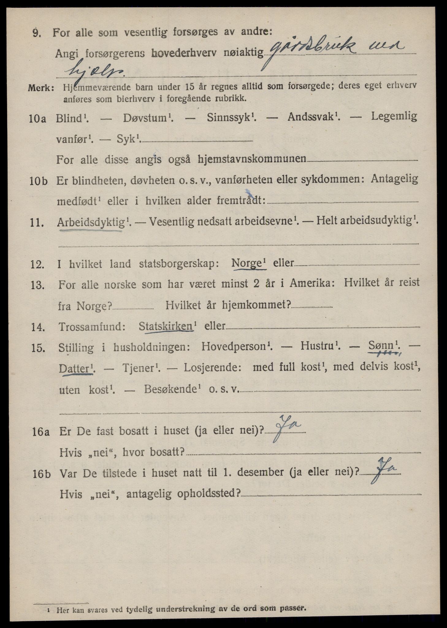 SAT, 1920 census for Bremsnes, 1920, p. 9634