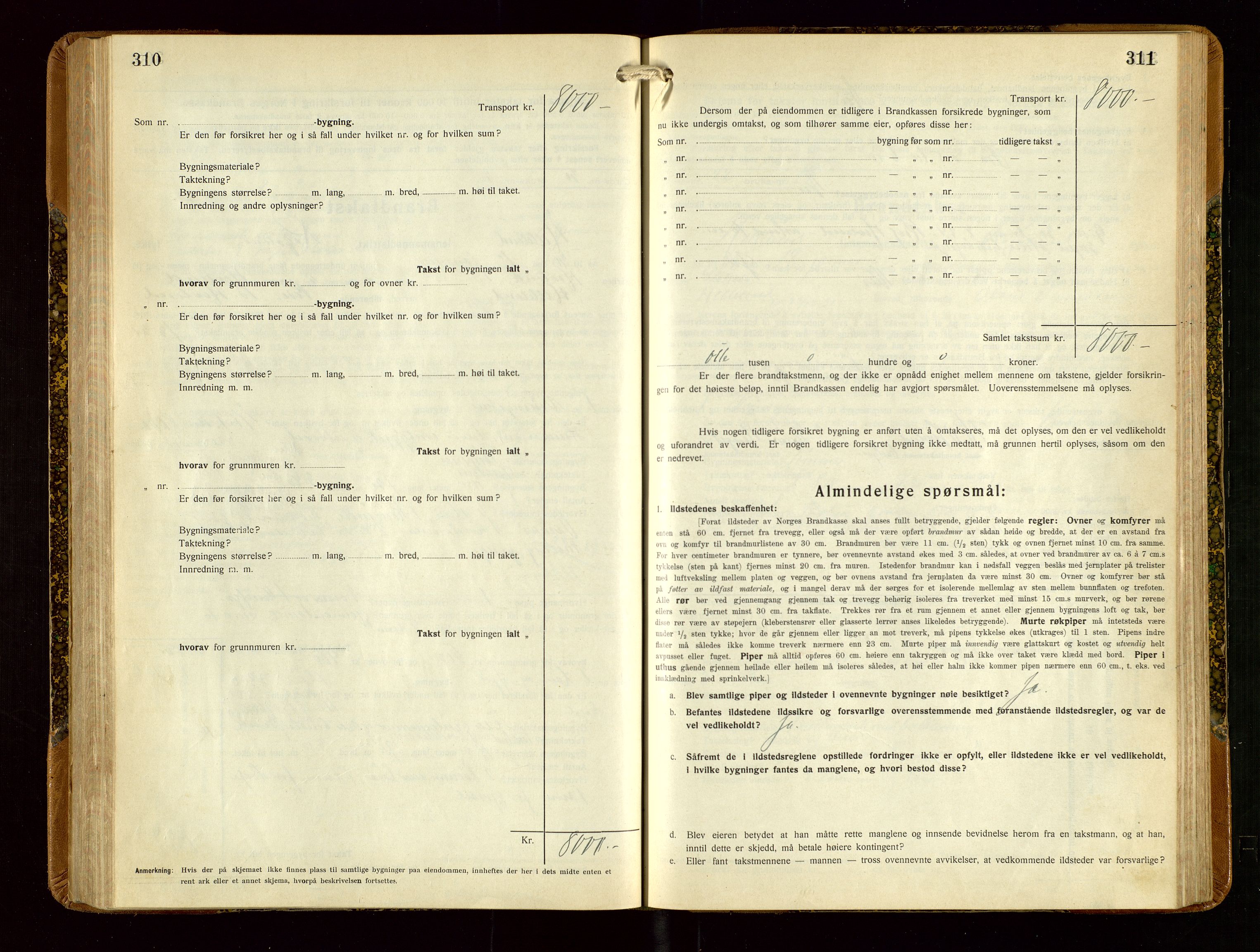 Helleland lensmannskontor, AV/SAST-A-100209/Gob/L0003: "Brandtakstprotokoll", 1930-1939, p. 310-311