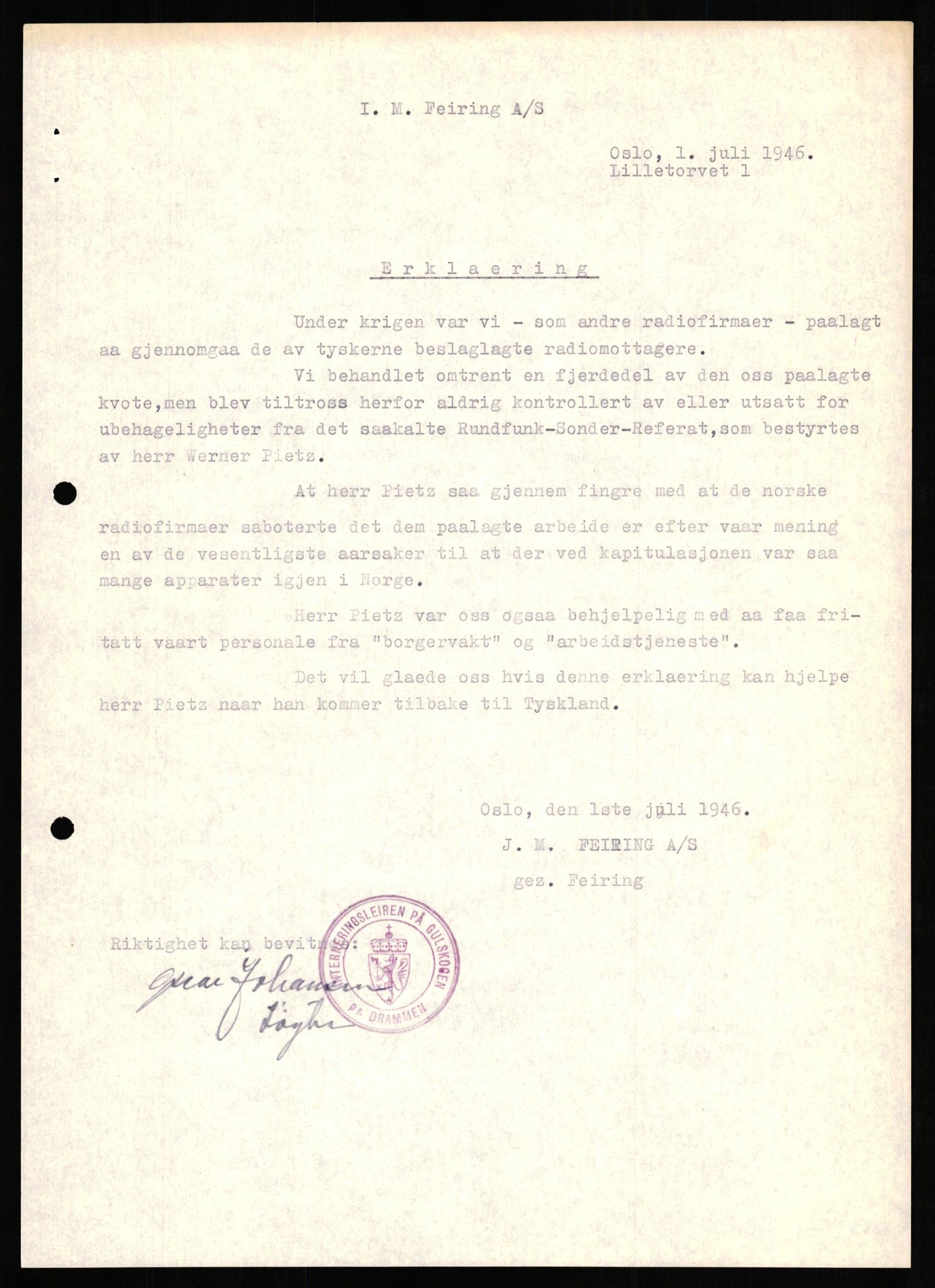 Forsvaret, Forsvarets overkommando II, AV/RA-RAFA-3915/D/Db/L0026: CI Questionaires. Tyske okkupasjonsstyrker i Norge. Tyskere., 1945-1946, p. 192