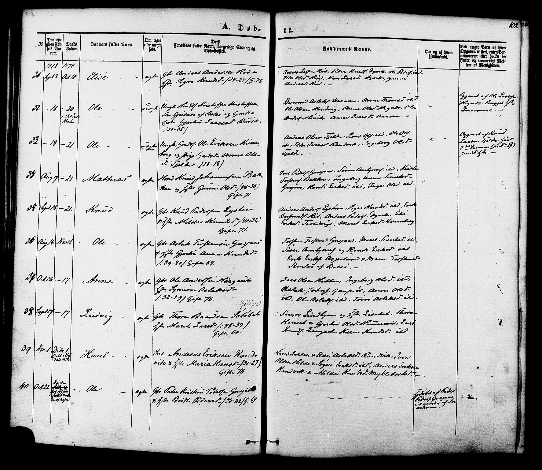 Ministerialprotokoller, klokkerbøker og fødselsregistre - Møre og Romsdal, AV/SAT-A-1454/551/L0625: Parish register (official) no. 551A05, 1846-1879, p. 102