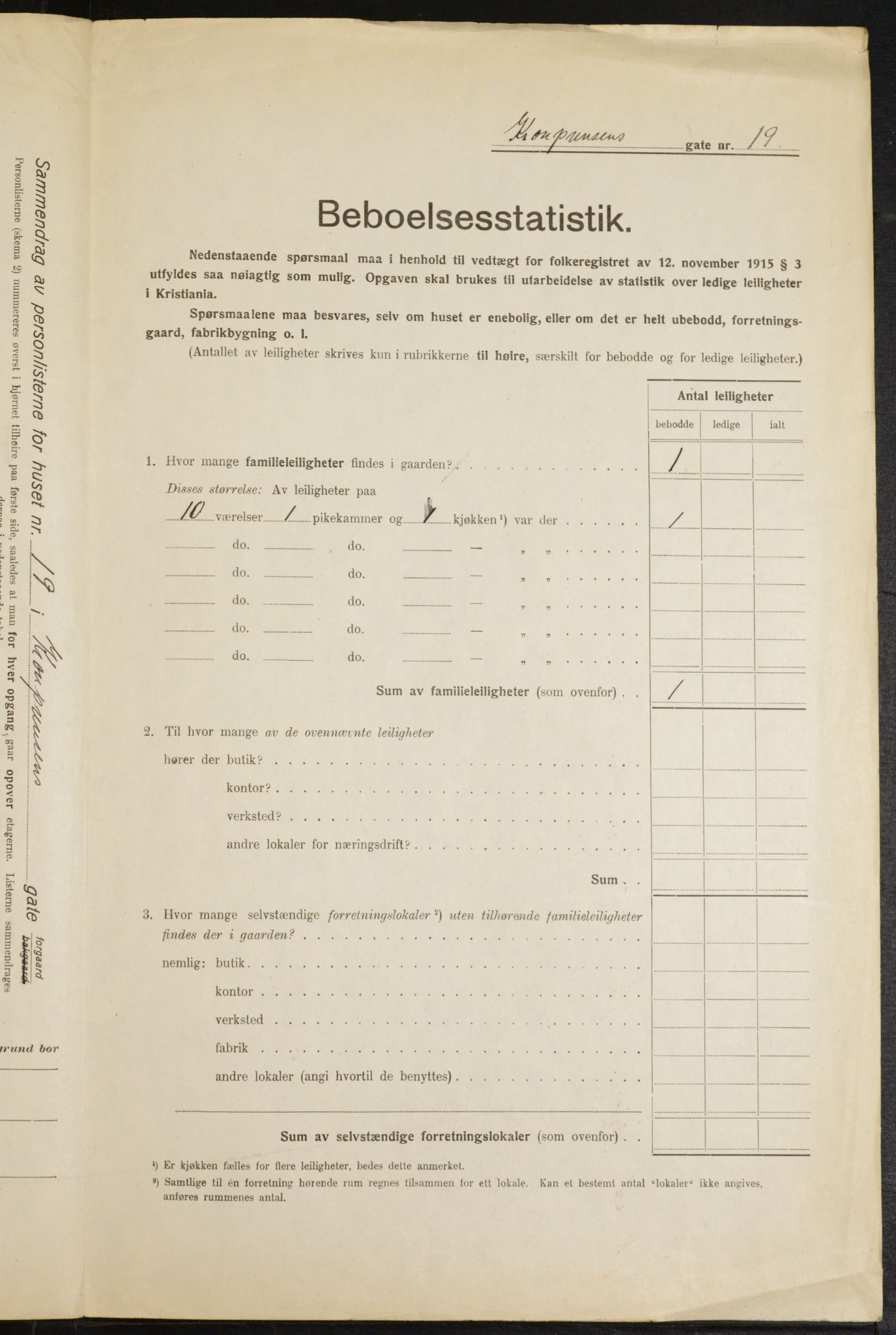 OBA, Municipal Census 1916 for Kristiania, 1916, p. 55876