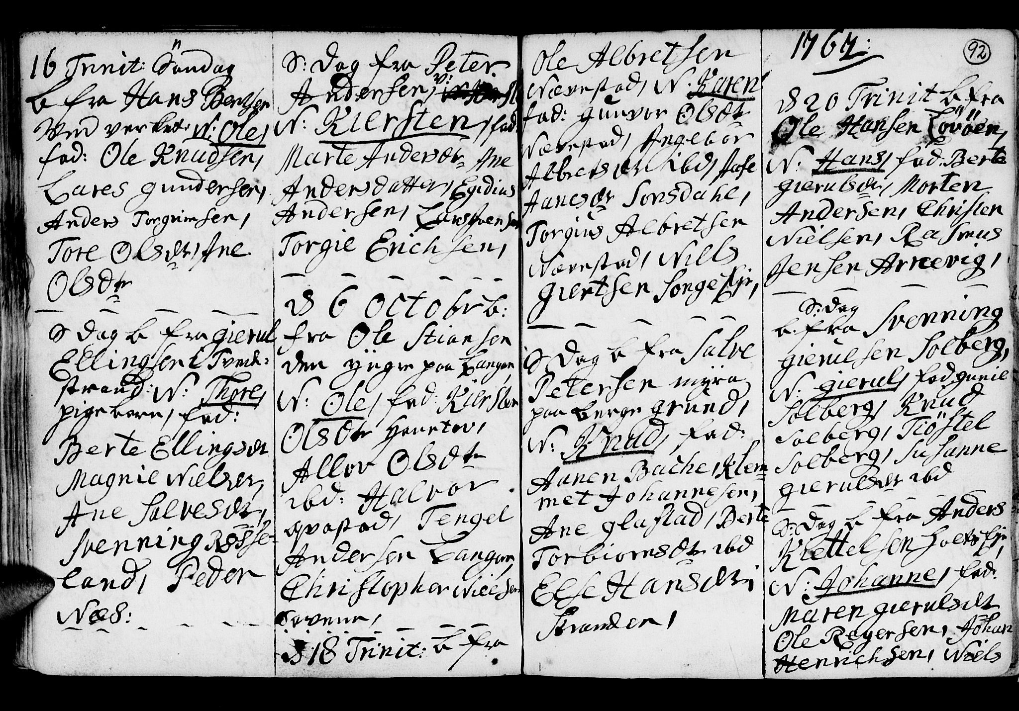 Holt sokneprestkontor, AV/SAK-1111-0021/F/Fb/L0005: Parish register (copy) no. B 5, 1746-1764, p. 92