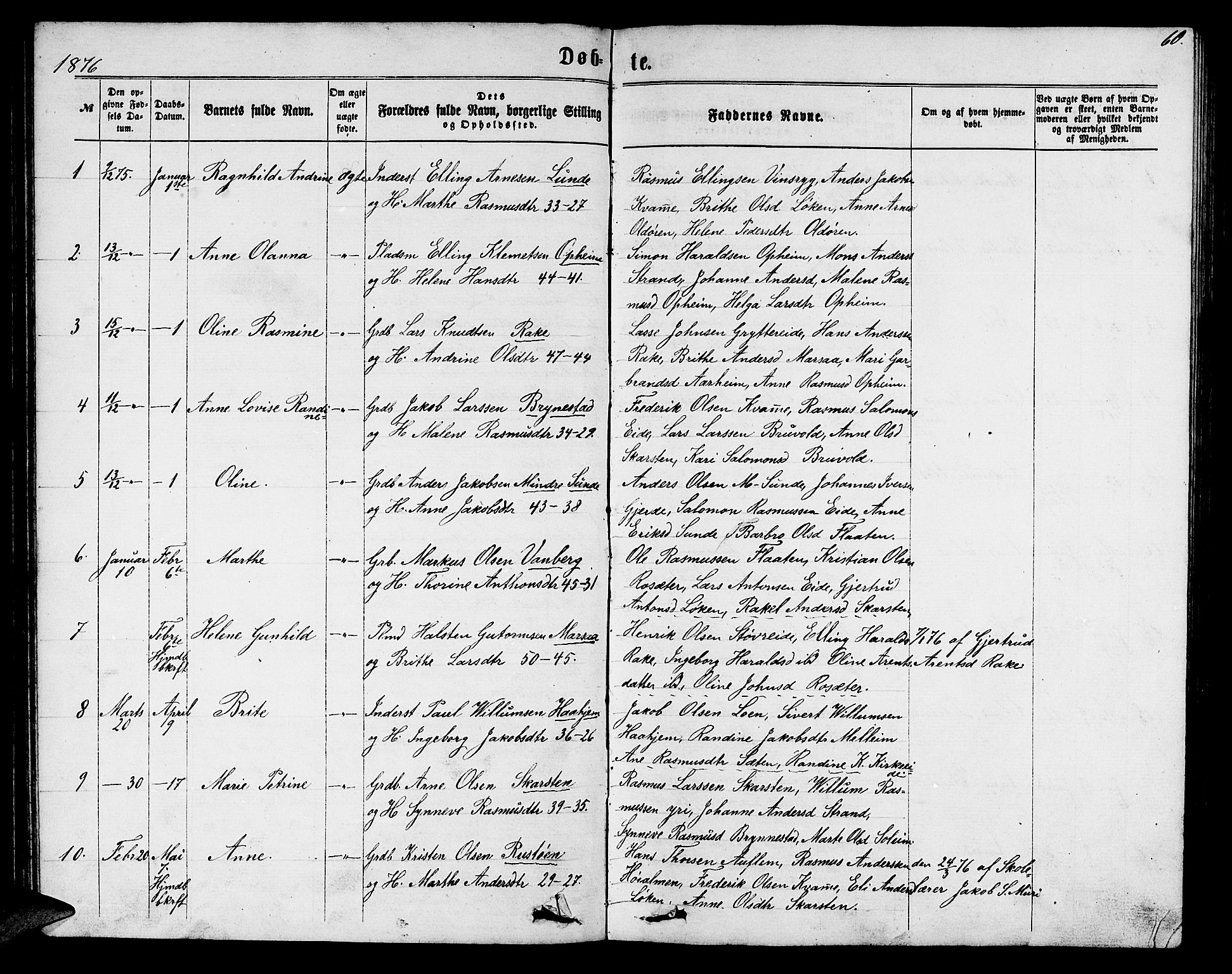 Innvik sokneprestembete, SAB/A-80501: Parish register (copy) no. B 2, 1864-1885, p. 60
