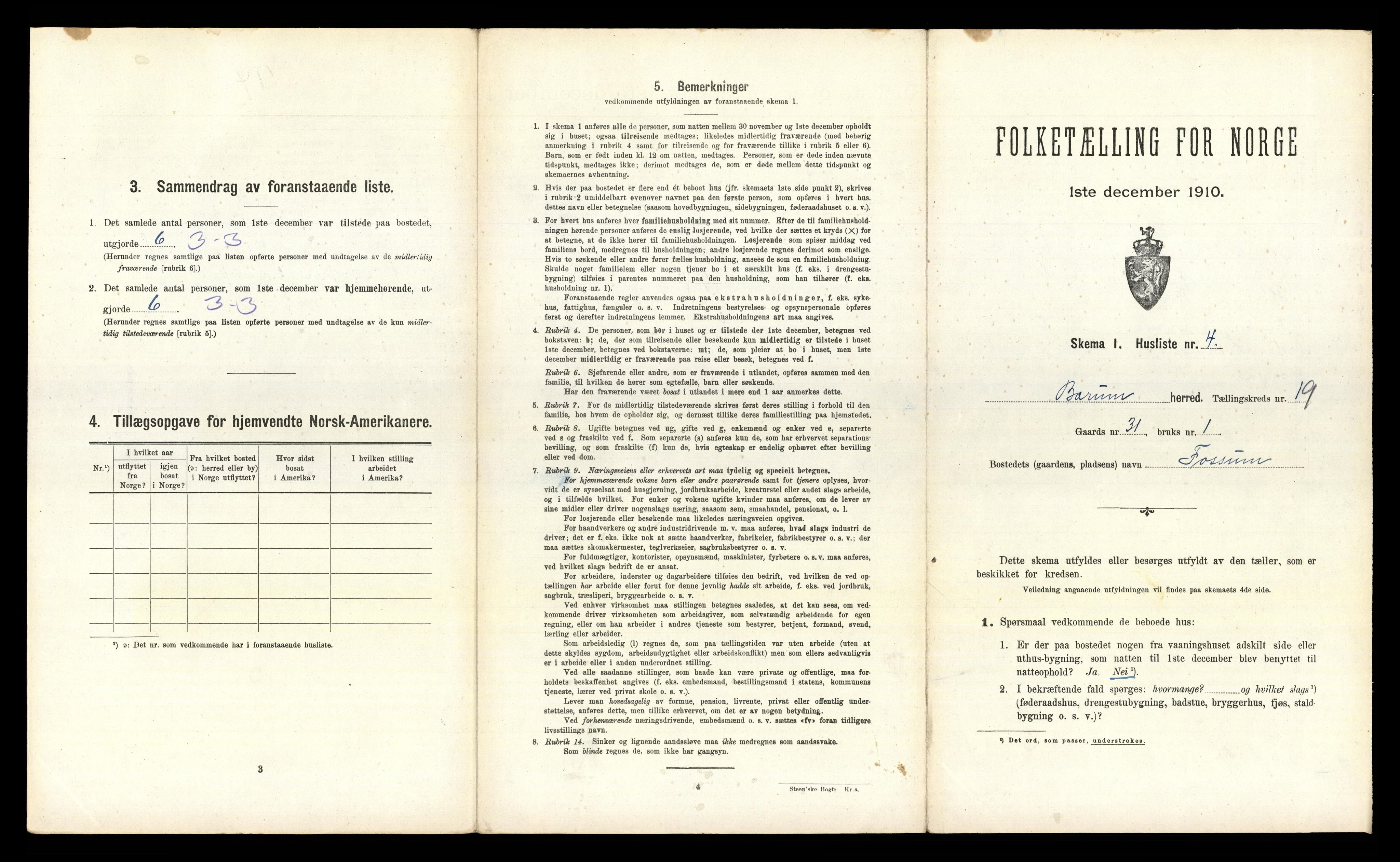 RA, 1910 census for Bærum, 1910, p. 2909