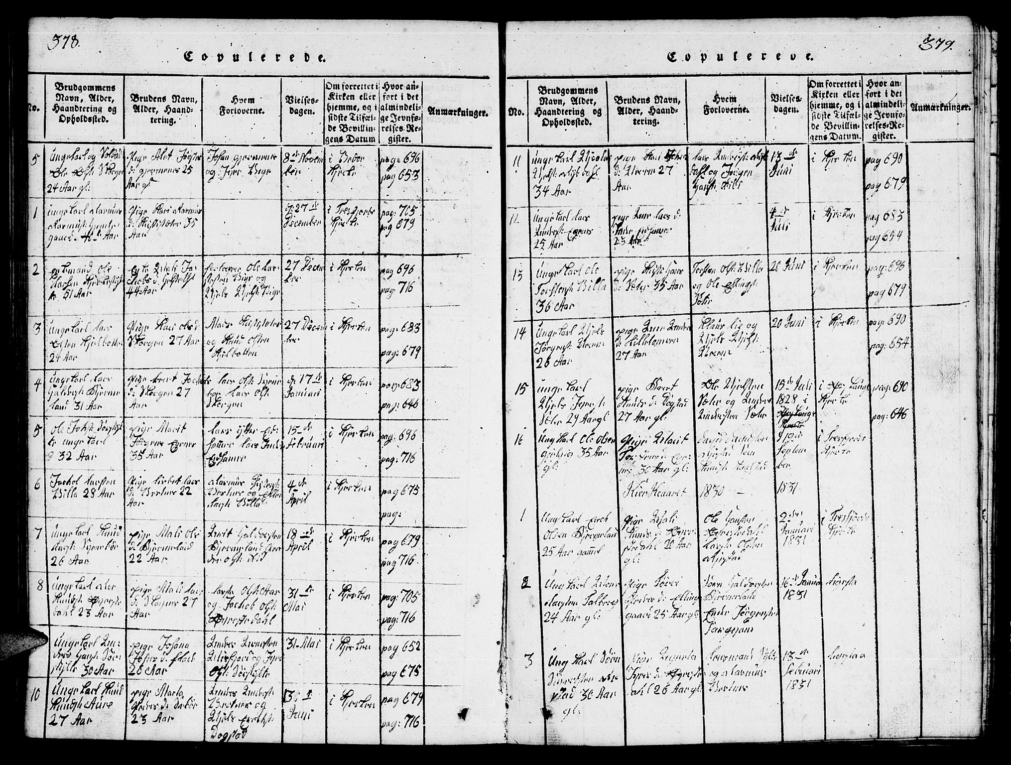 Ministerialprotokoller, klokkerbøker og fødselsregistre - Møre og Romsdal, SAT/A-1454/541/L0546: Parish register (copy) no. 541C01, 1818-1856, p. 378-379
