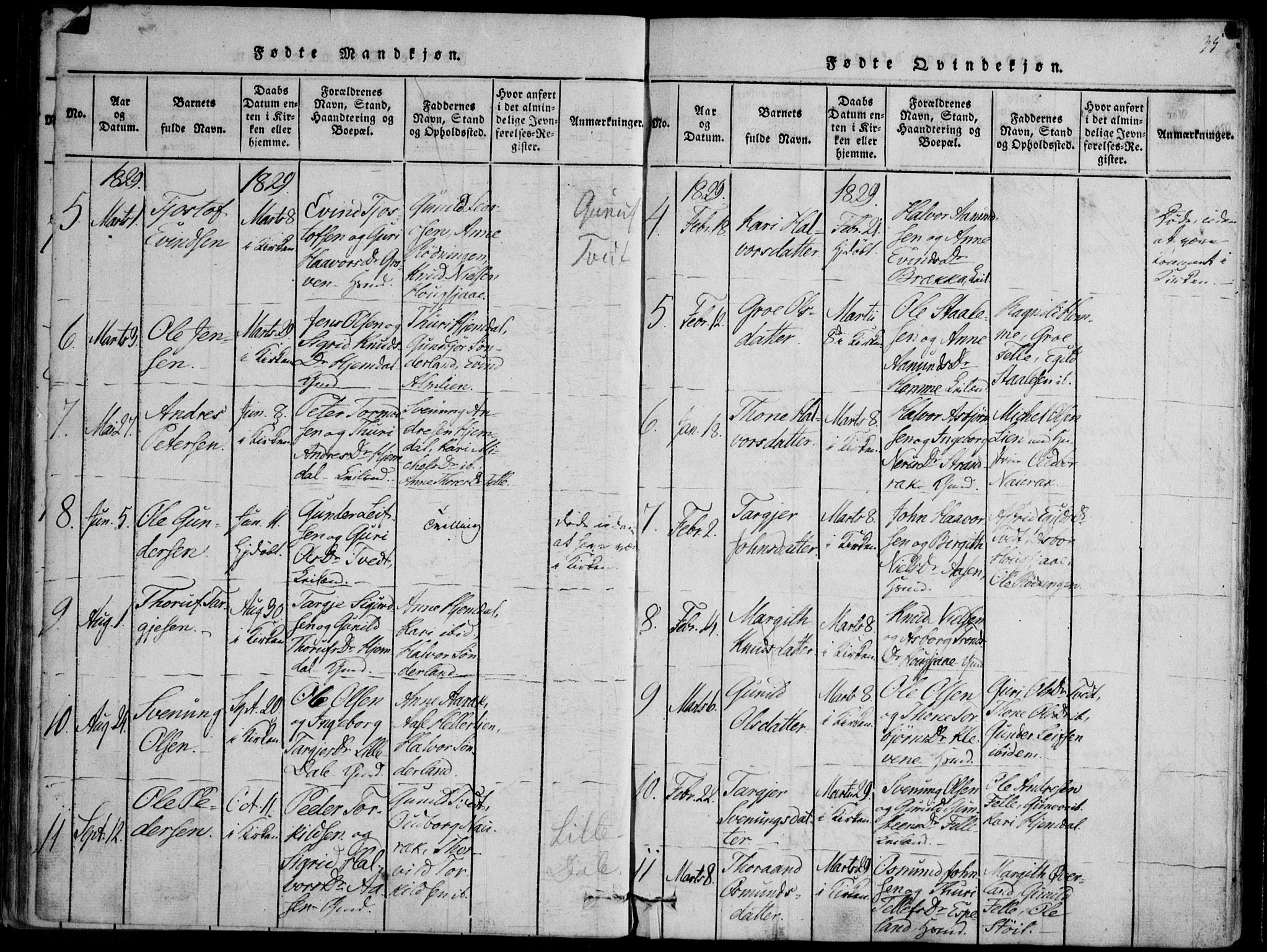 Nissedal kirkebøker, SAKO/A-288/F/Fb/L0001: Parish register (official) no. II 1, 1814-1845, p. 35