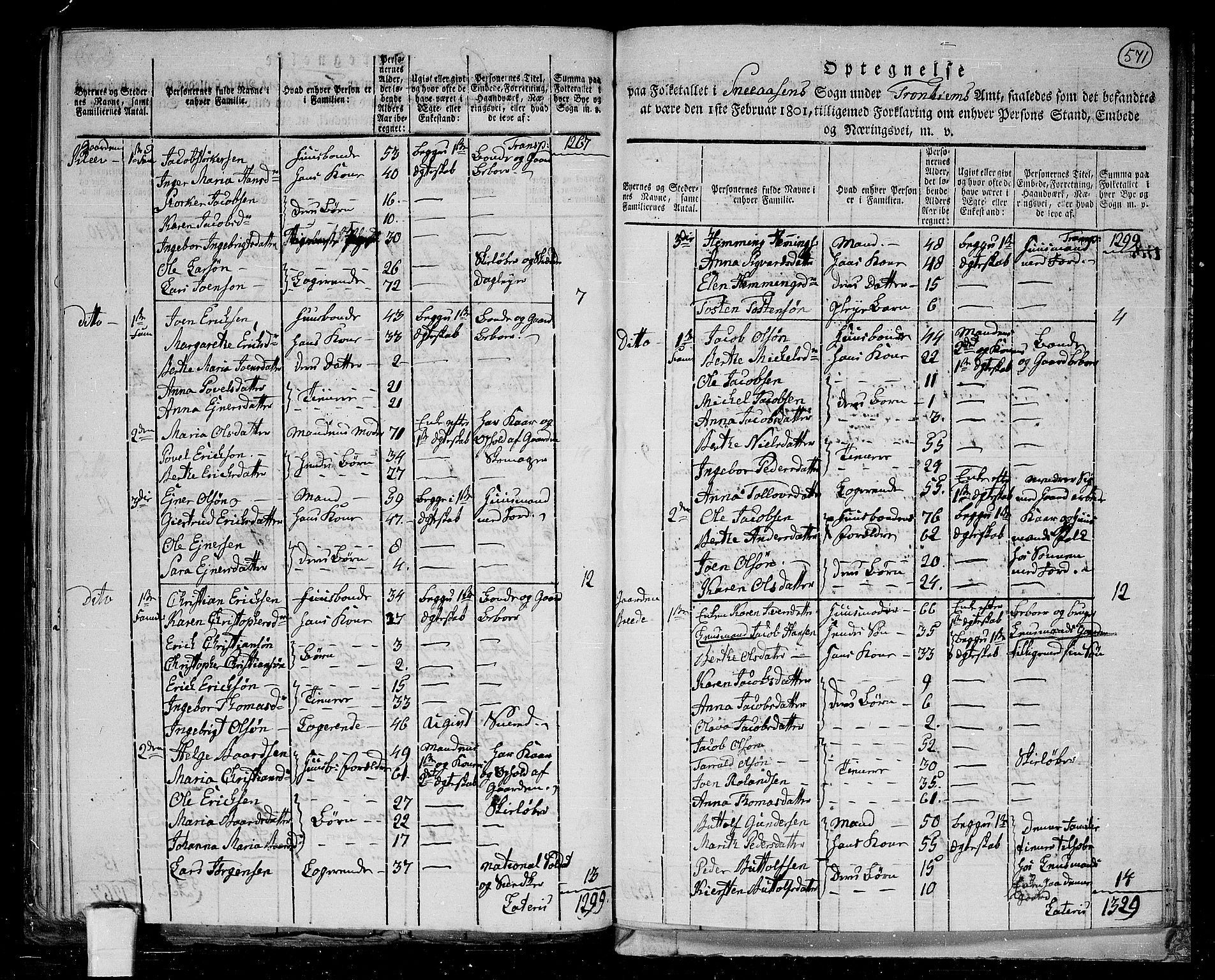 RA, 1801 census for 1736P Snåsa, 1801, p. 570b-571a