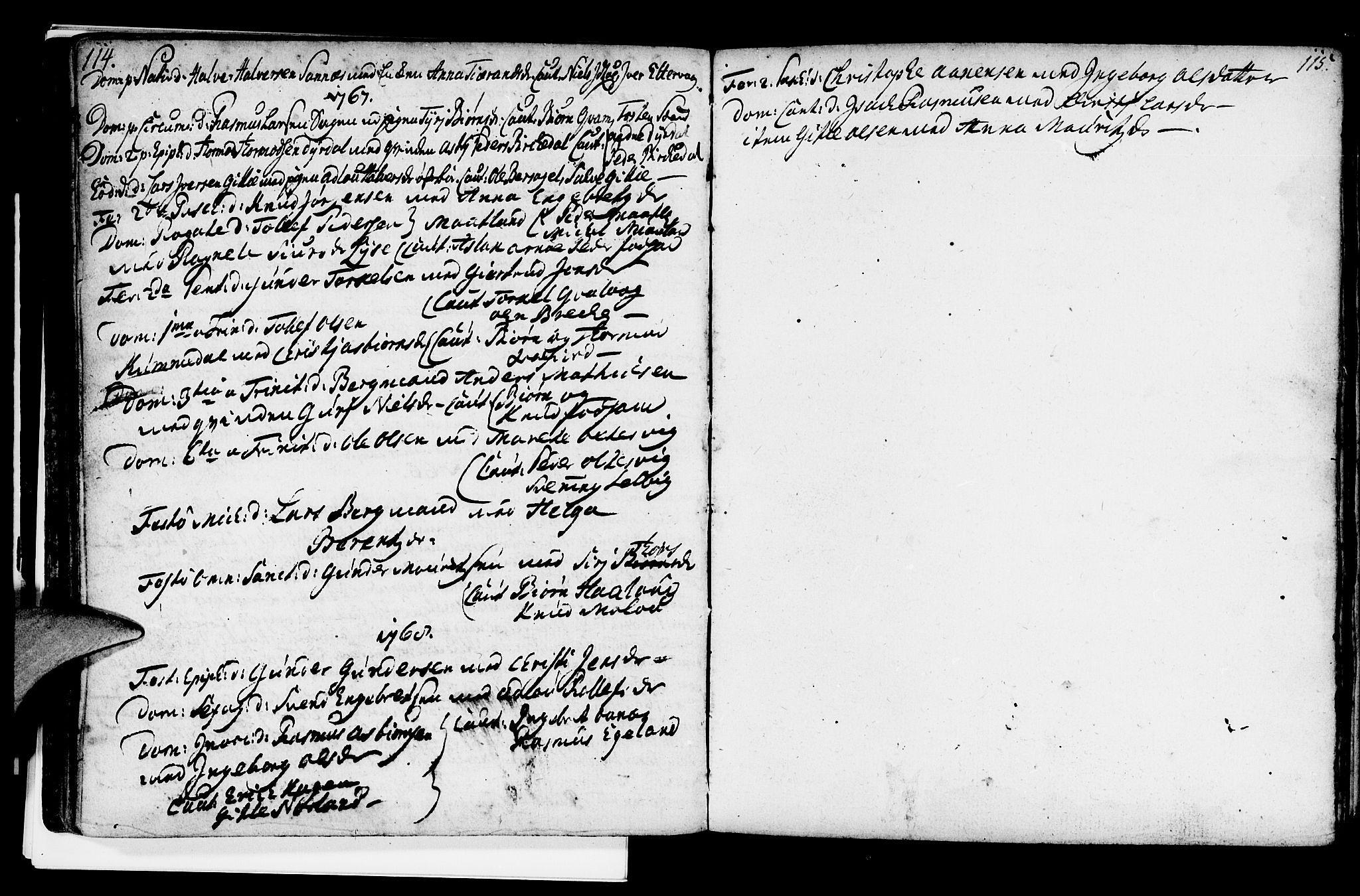 Strand sokneprestkontor, AV/SAST-A-101828/H/Ha/Haa/L0002: Parish register (official) no. A 2, 1744-1768, p. 114-115