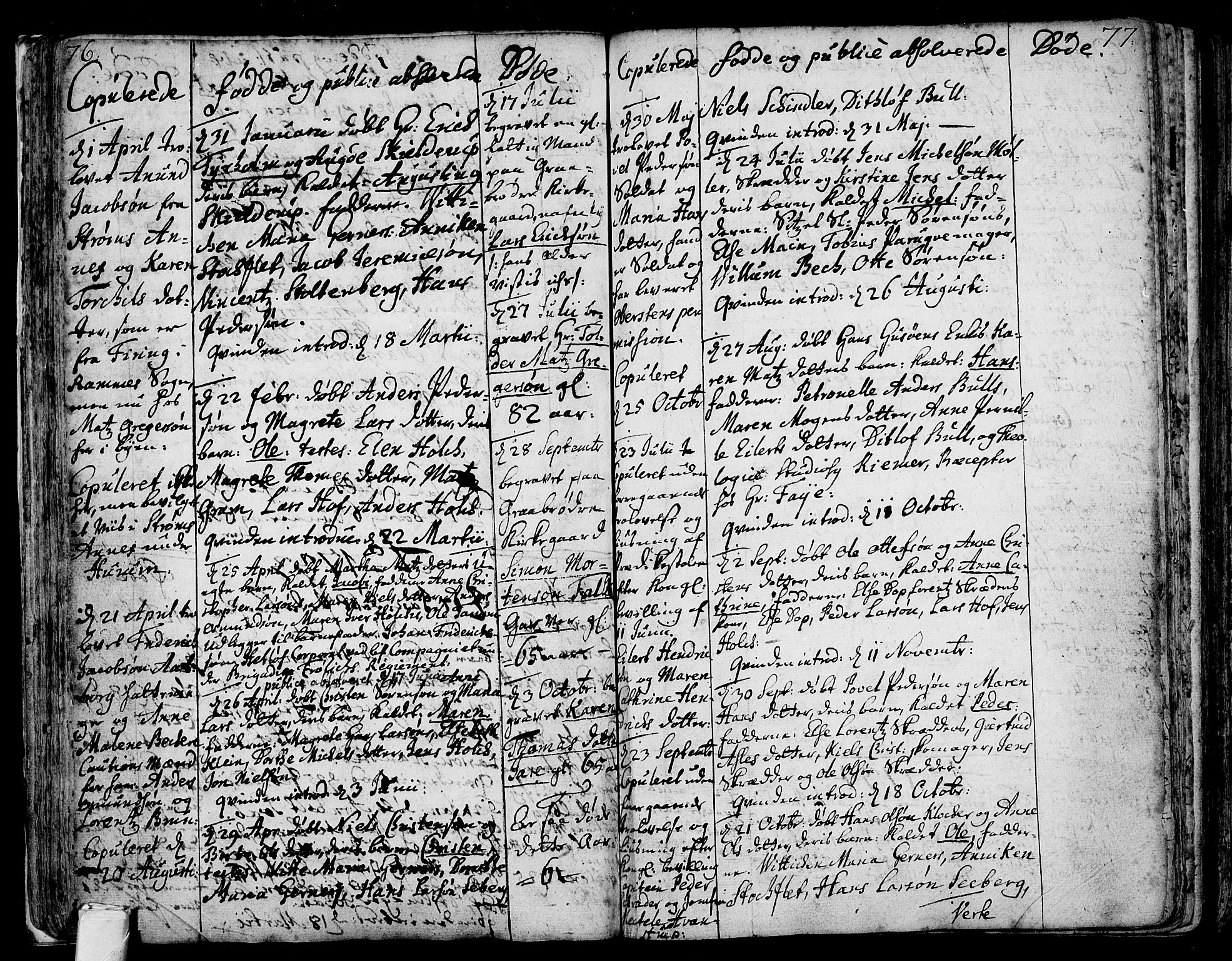 Tønsberg kirkebøker, SAKO/A-330/F/Fb/L0001: Parish register (official) no. II 1, 1690-1796, p. 76-77