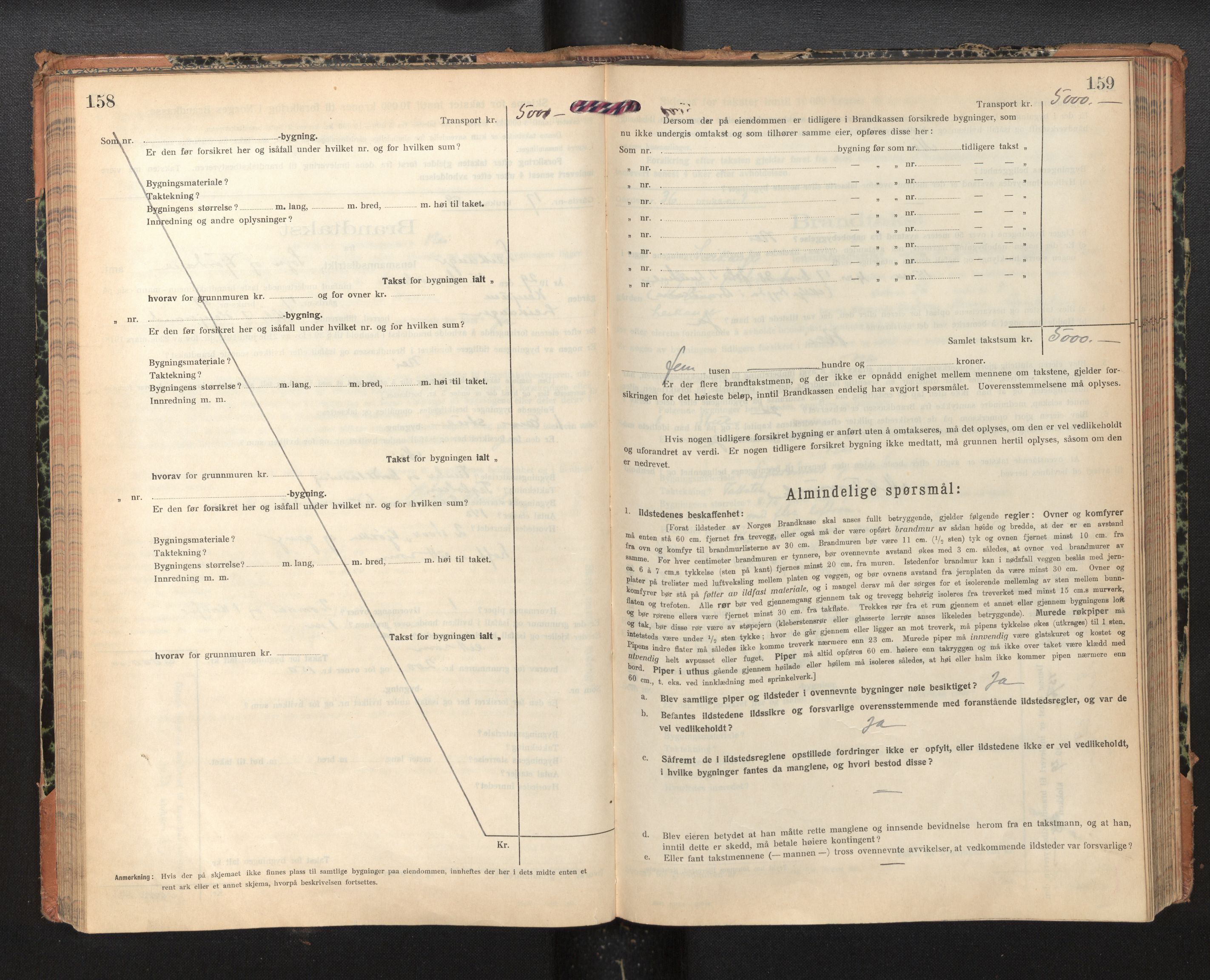 Lensmannen i Leikanger, AV/SAB-A-29201/0012/L0007: Branntakstprotokoll, skjematakst, 1926-1936, p. 158-159