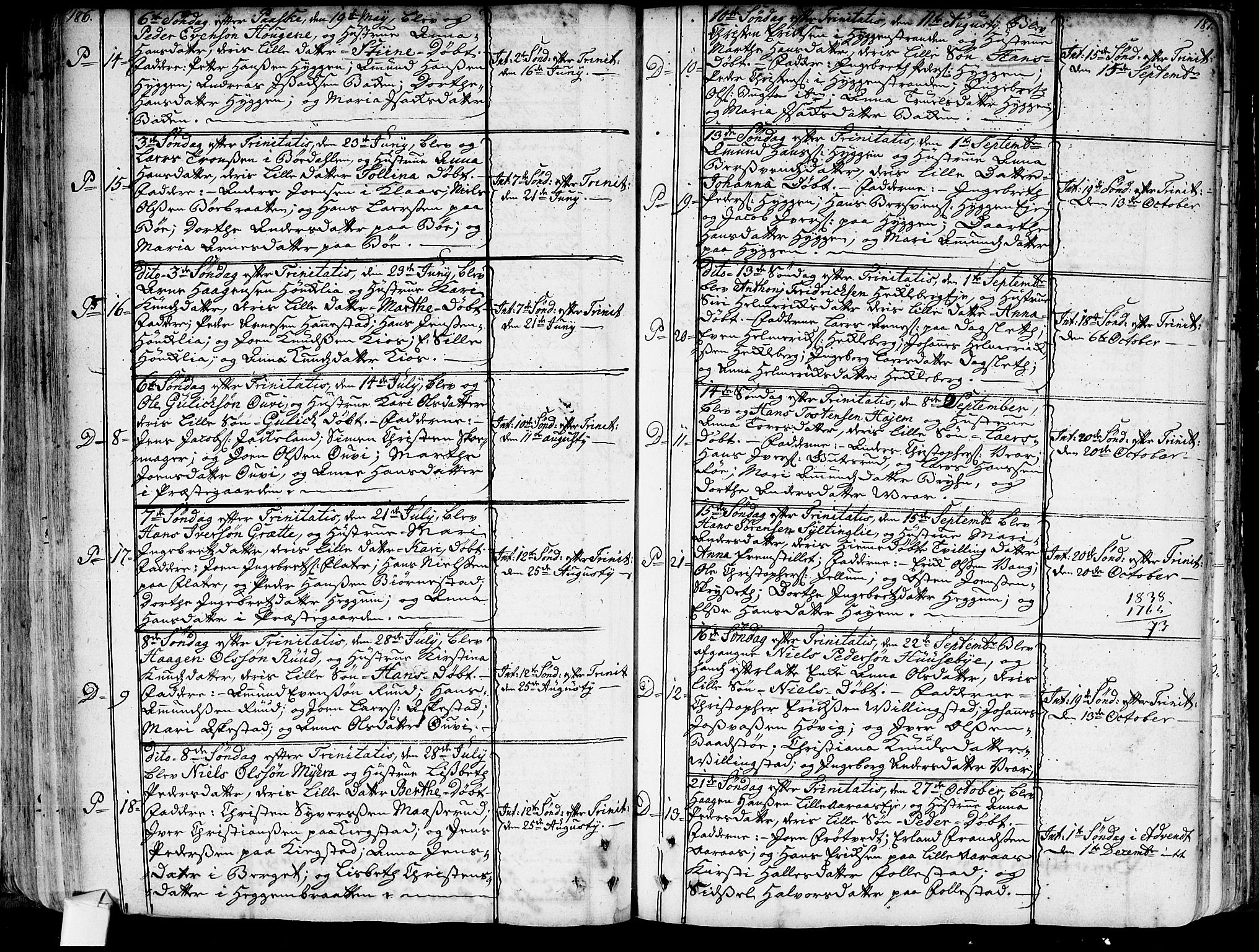 Røyken kirkebøker, SAKO/A-241/G/Ga/L0001: Parish register (copy) no. 1, 1740-1768, p. 186-187