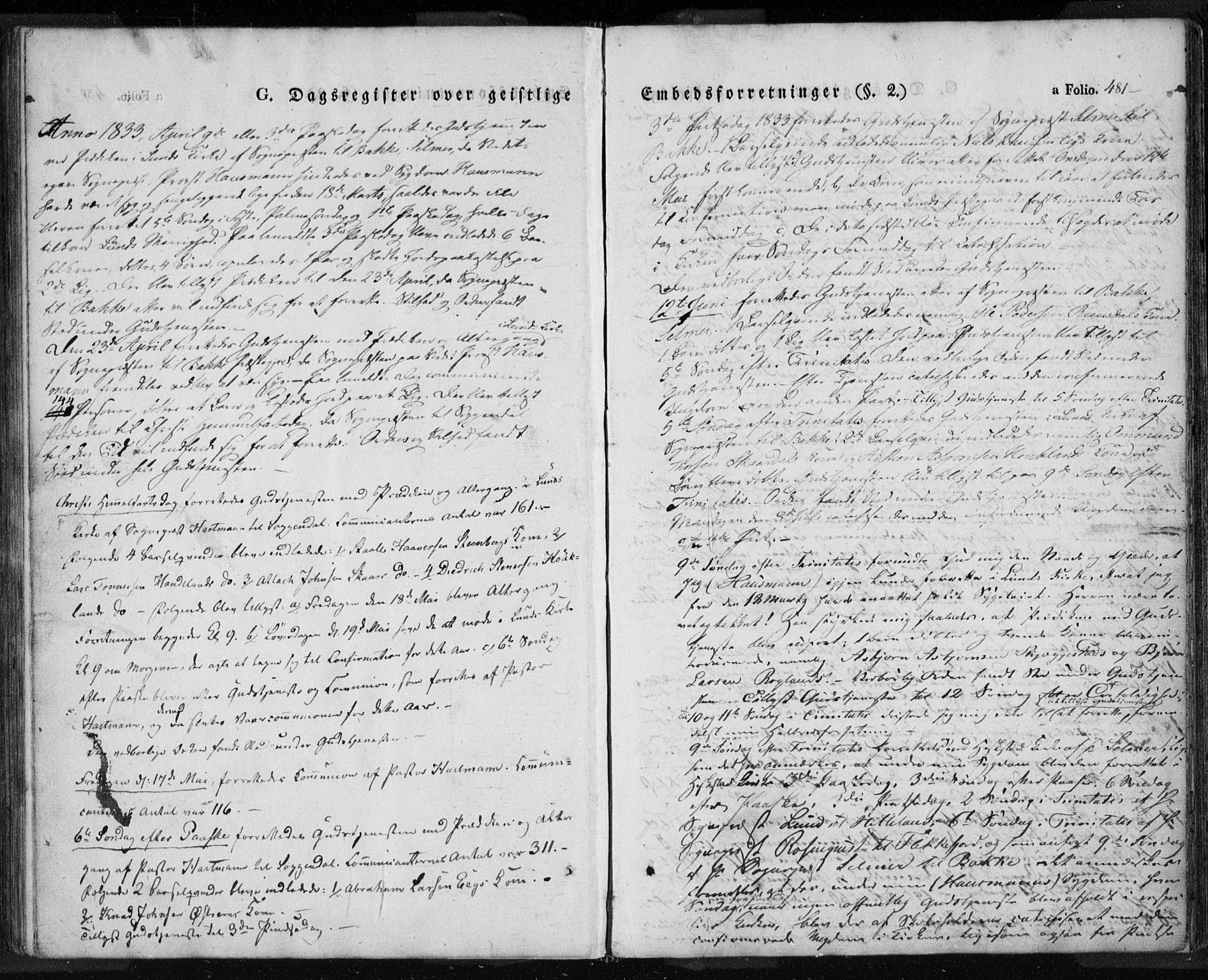 Lund sokneprestkontor, SAST/A-101809/S06/L0008: Parish register (official) no. A 7.2, 1833-1854, p. 481